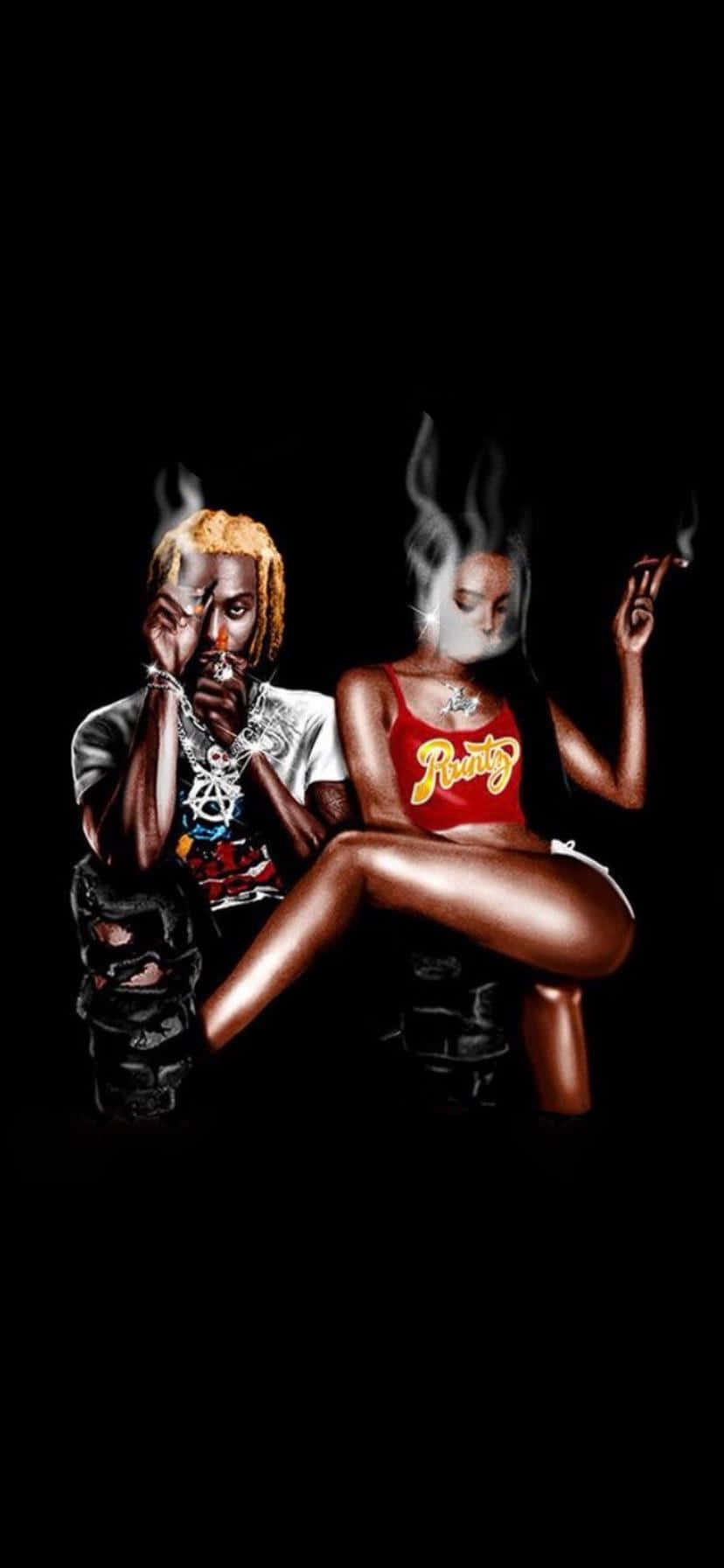 Download Playboi Carti With Woman iPhone Wallpaper