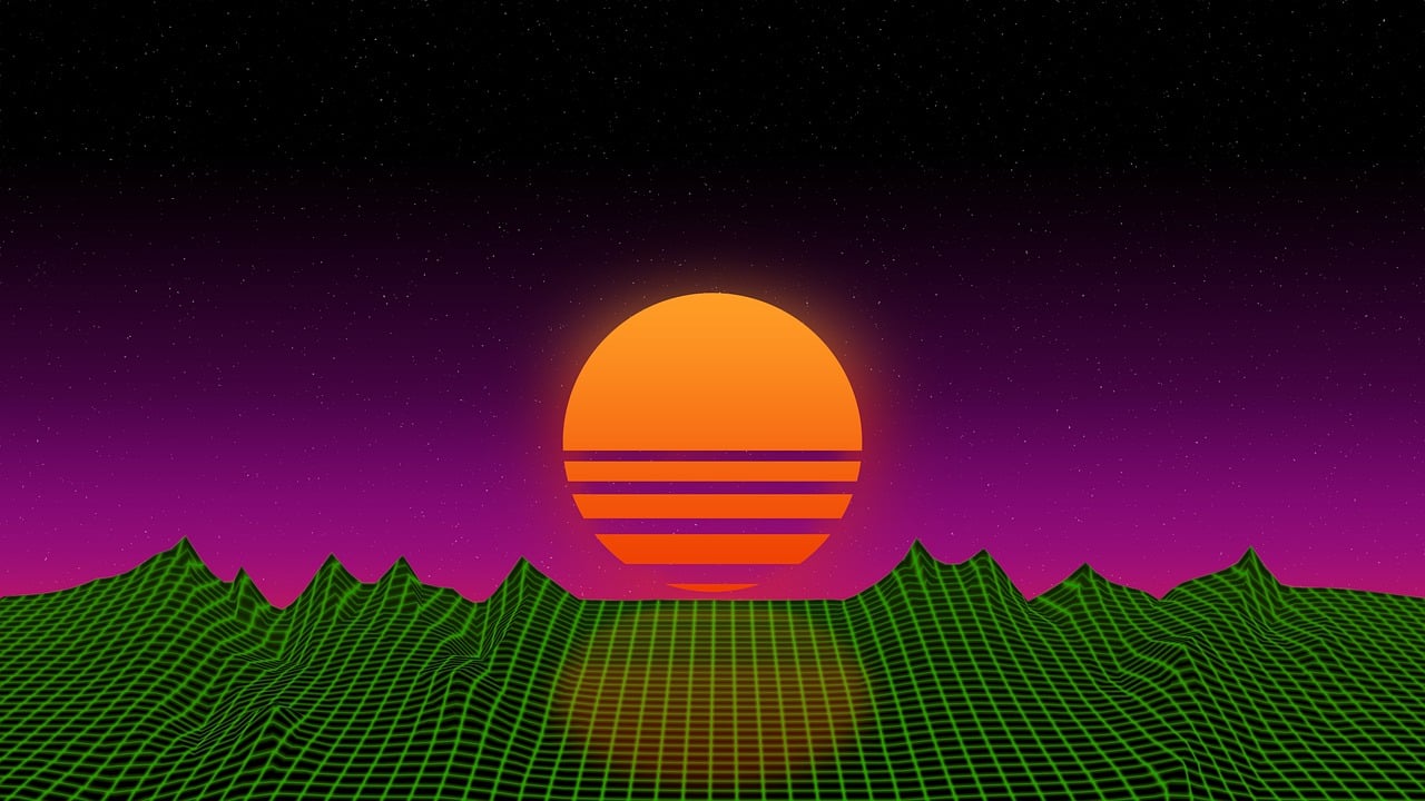 Download Sunset 80S Retro. Royalty Free Stock Illustration Image