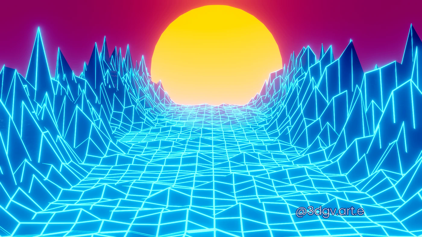 Retro vaporwave style 3D sun - Behance
