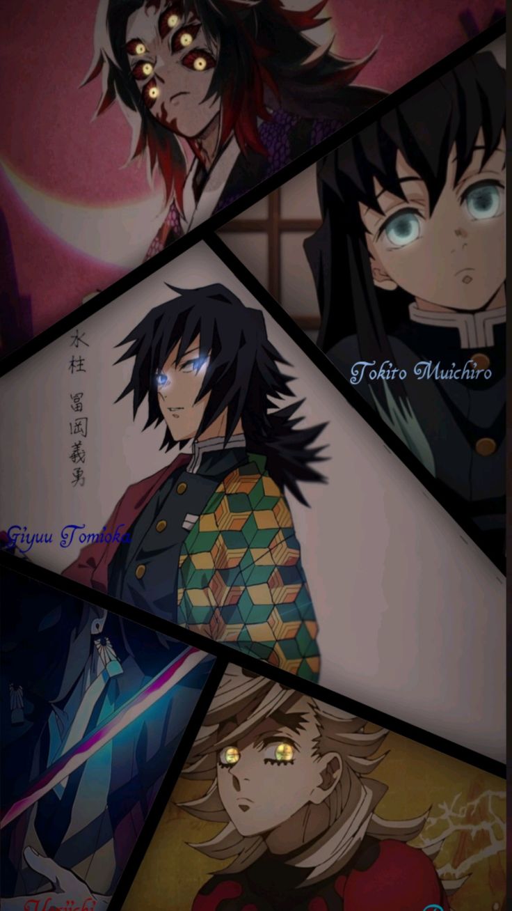 Wallpaper of Kokushibo, Muichiro, GIYUU, Yoriichi and Douma. Feel free to use