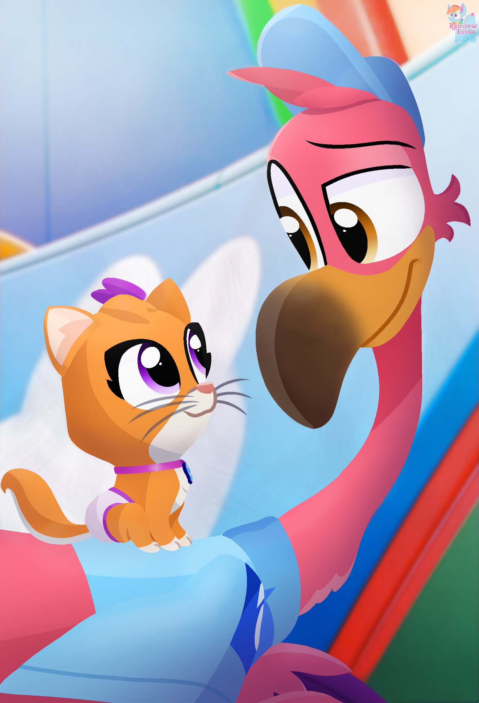 Lineless Art Mia et Freddy by RainbowEeveeDE on Newgrounds