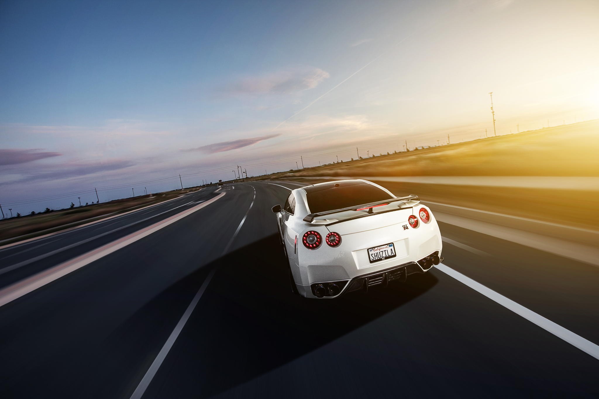 Nissan, Nissan Skyline GT R R35, Car, Highway, Sunlight Wallpaper HD / Desktop and Mobile Background