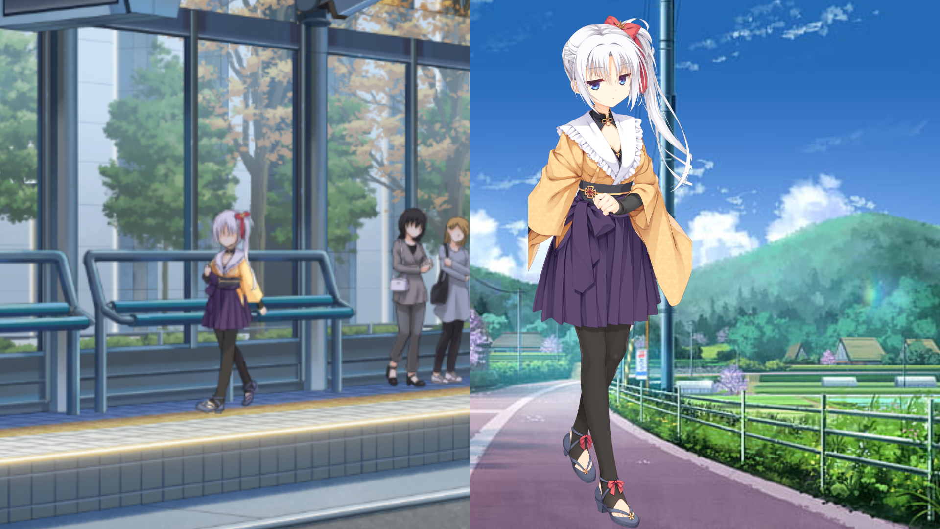 After completing 2 routes in Riddle Joker, I realized that the pedestrian in the background was yoshino from senren banka, this game is full of references to others from yuzusoft, I don't
