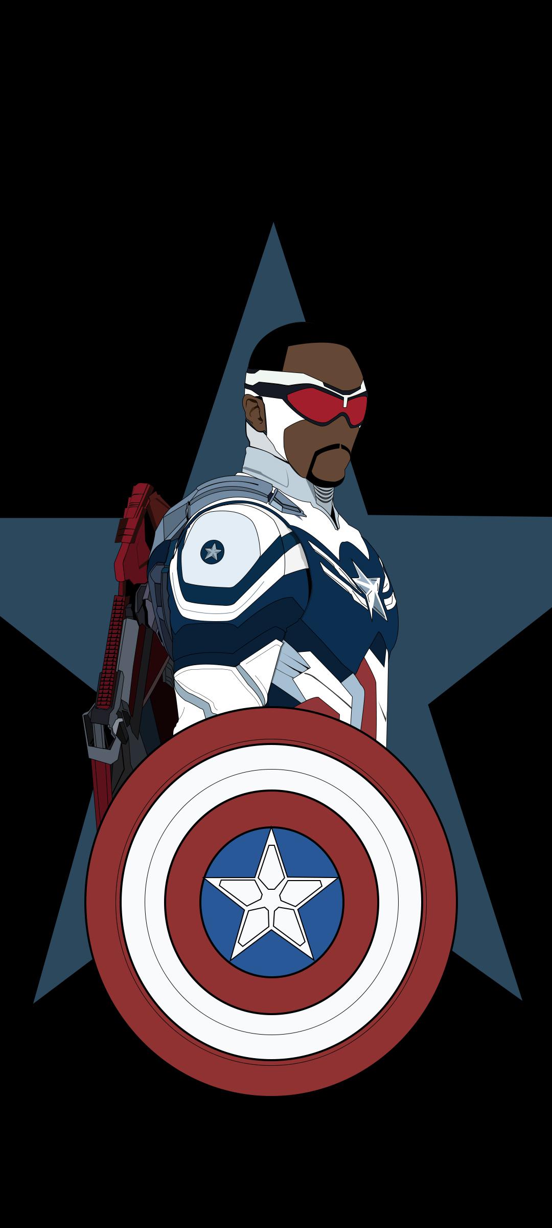 Sam wilson captain america vector style art by me (1080x2400)
