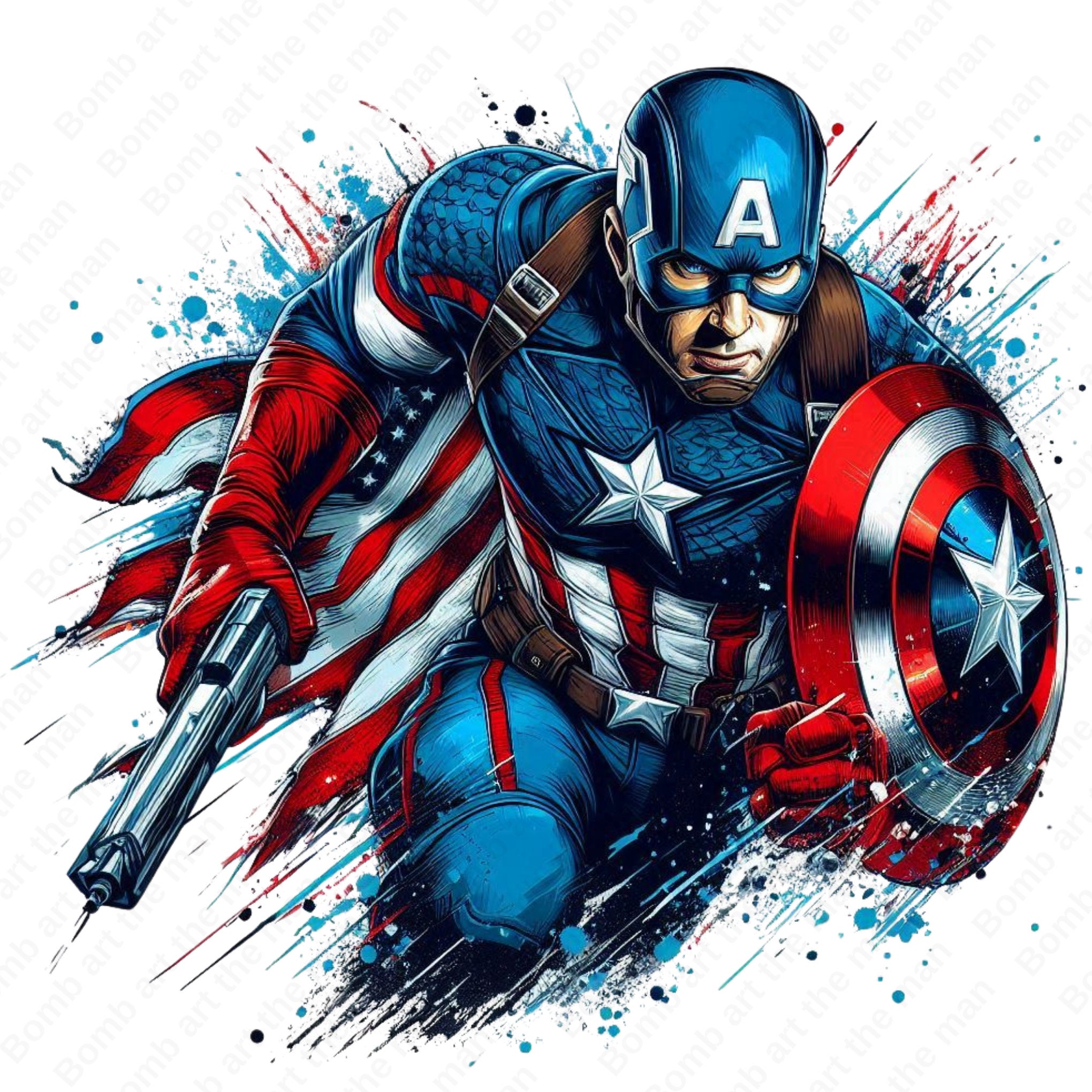 Captain America clipart, Captain America png, super hero clipart, super hero splash design, instant download