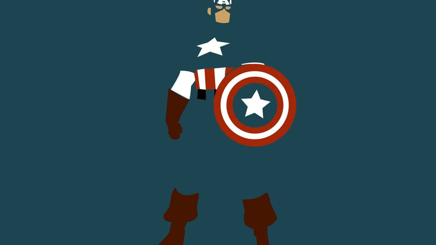 Download Captain America Worthy Minimalist Vector Art Wallpaper