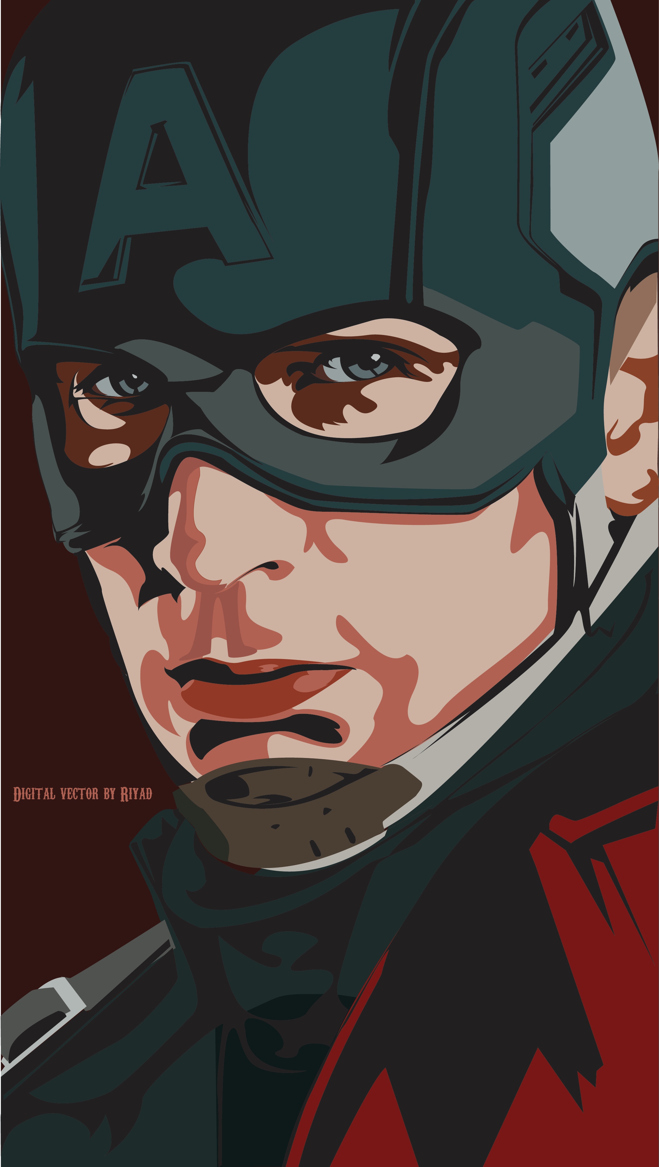 Digital portrait of Captain America artwork