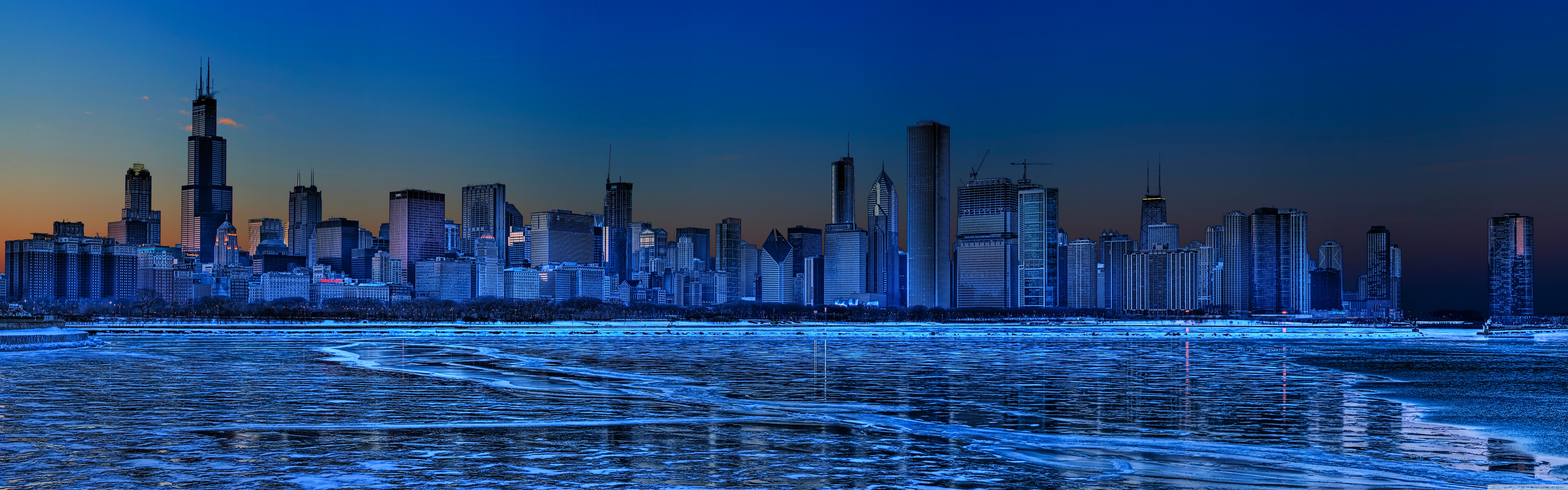 Chicago Skyline 4K UHD Wallpaper for UltraHD Desktop and TV, Dual Monitor, Smartphone and Tablet Devices