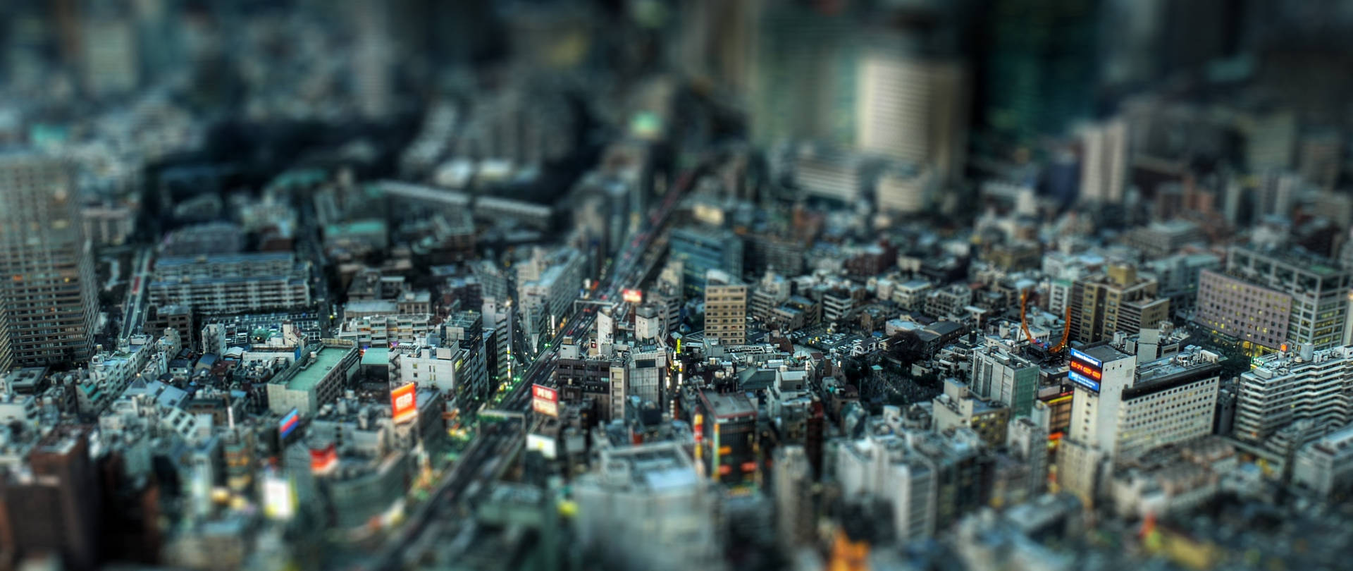 Download Caption: Stunning Ultra Wide 4K City Miniature Landscape Wallpaper
