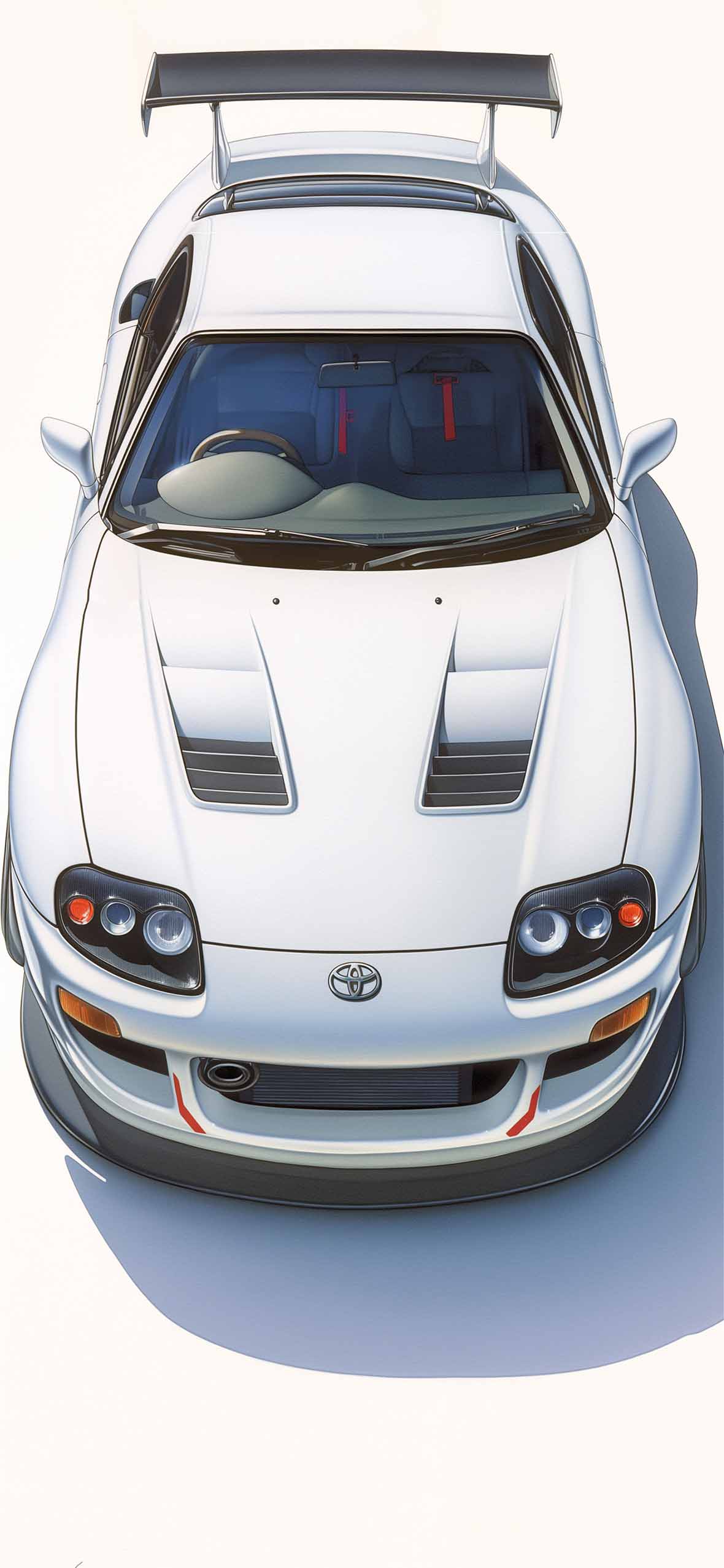 White Toyota Supra Topview Car Wallpaper Wallpaper HD