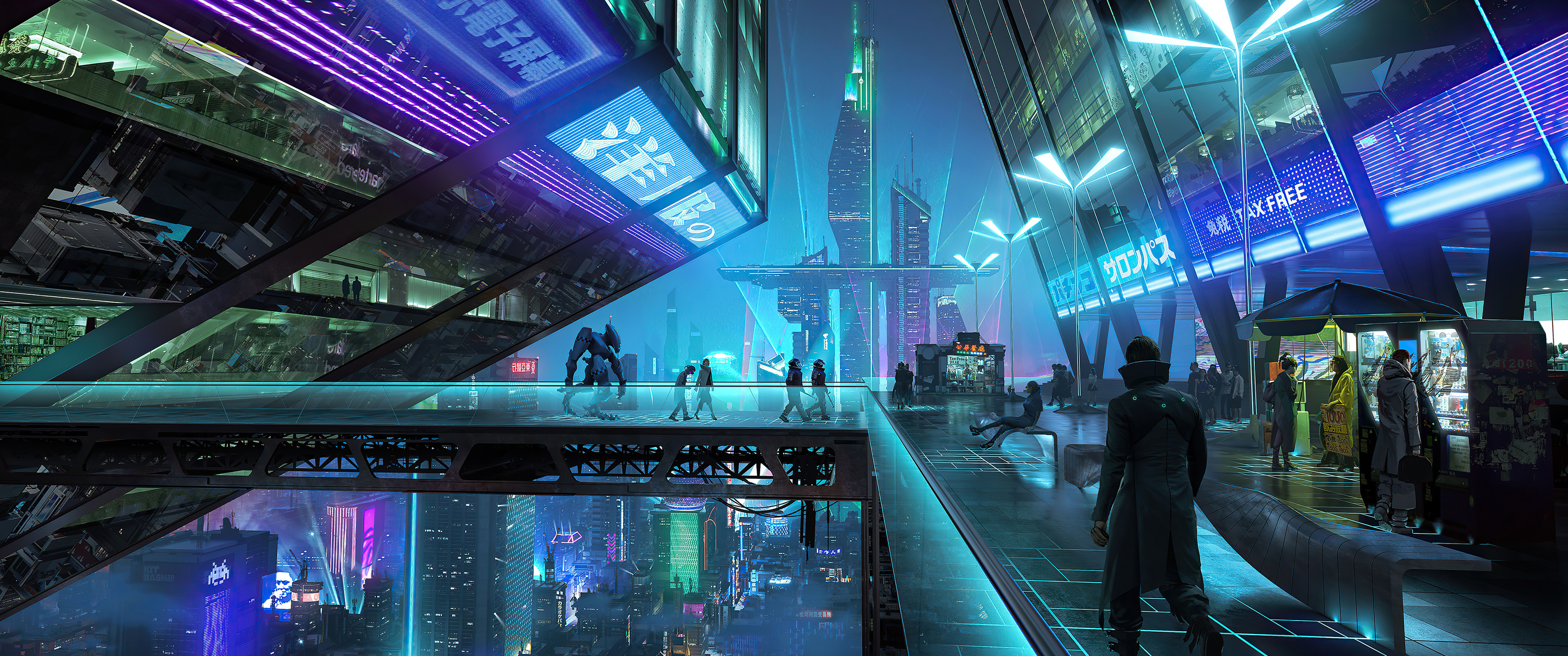 Neon City Night 4k UltraWide Quad HD 1440P , HD 4k Wallpaper Image, Background, Photos and Picture