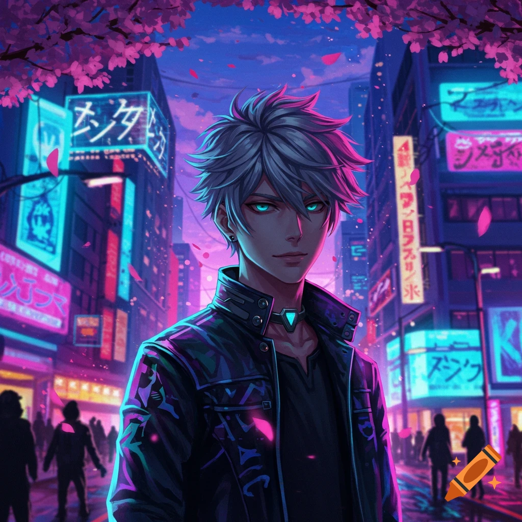 Image of a cute white pink anime boy on Craiyon
