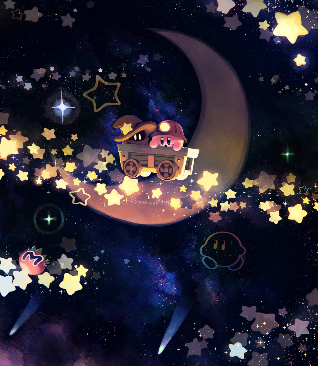 Cute Kirby & Black Mage Moon Wallpaper By Suyasuyabi