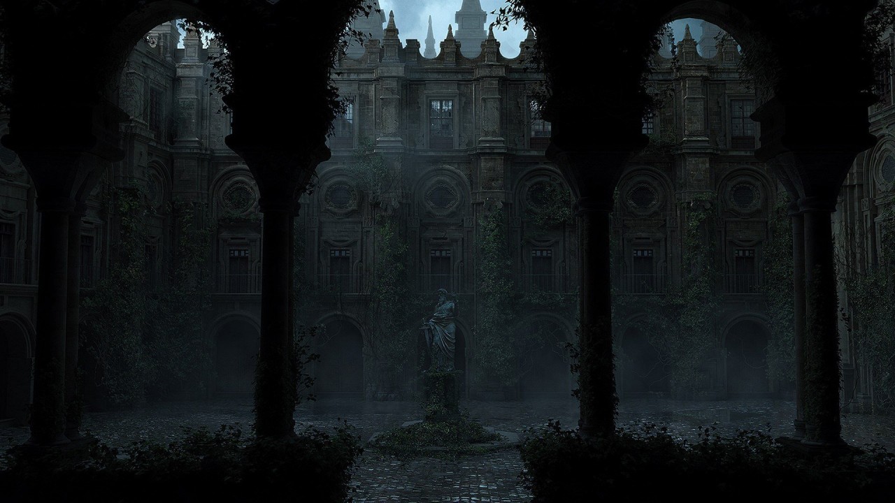 Statue Inside Building HD Dark Aesthetic Wallpaper