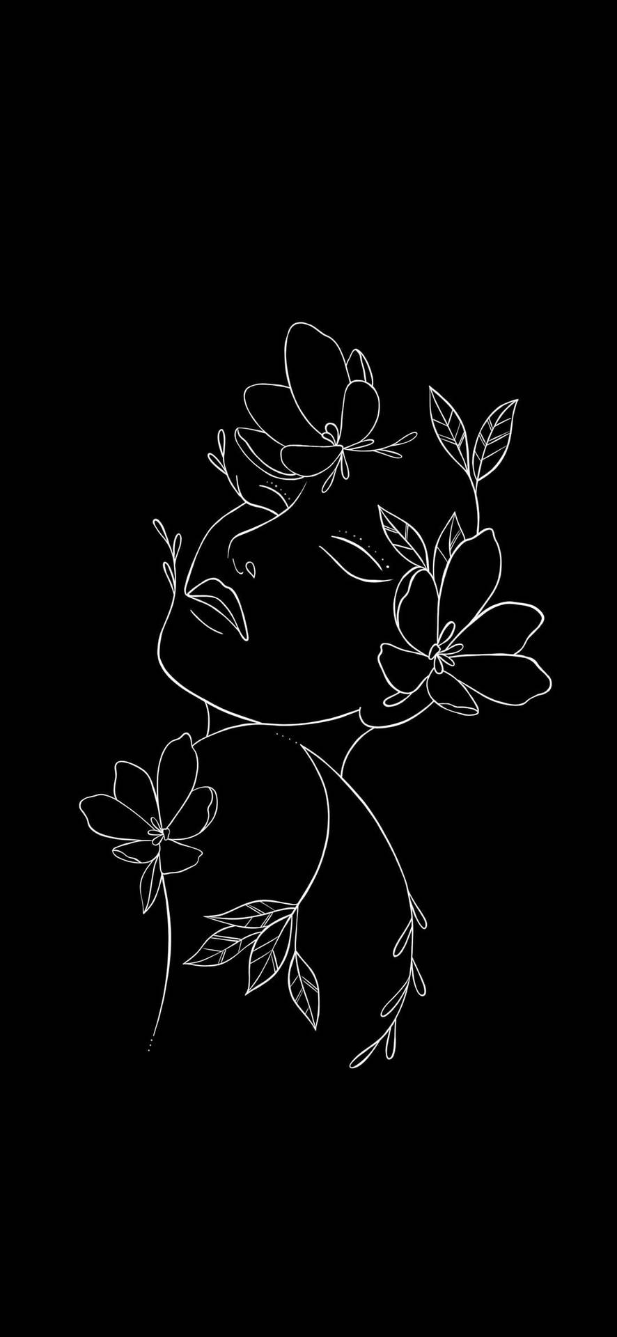 Download Black And White Flower Cute Art Wallpaper