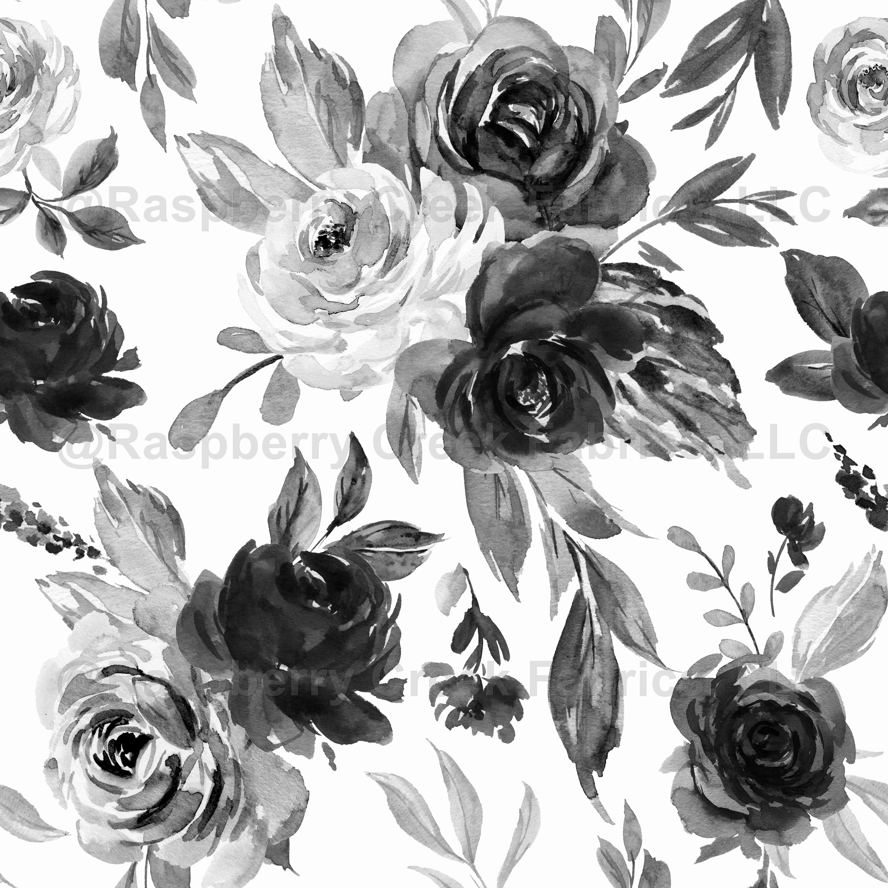 Black and White floral wallpaper