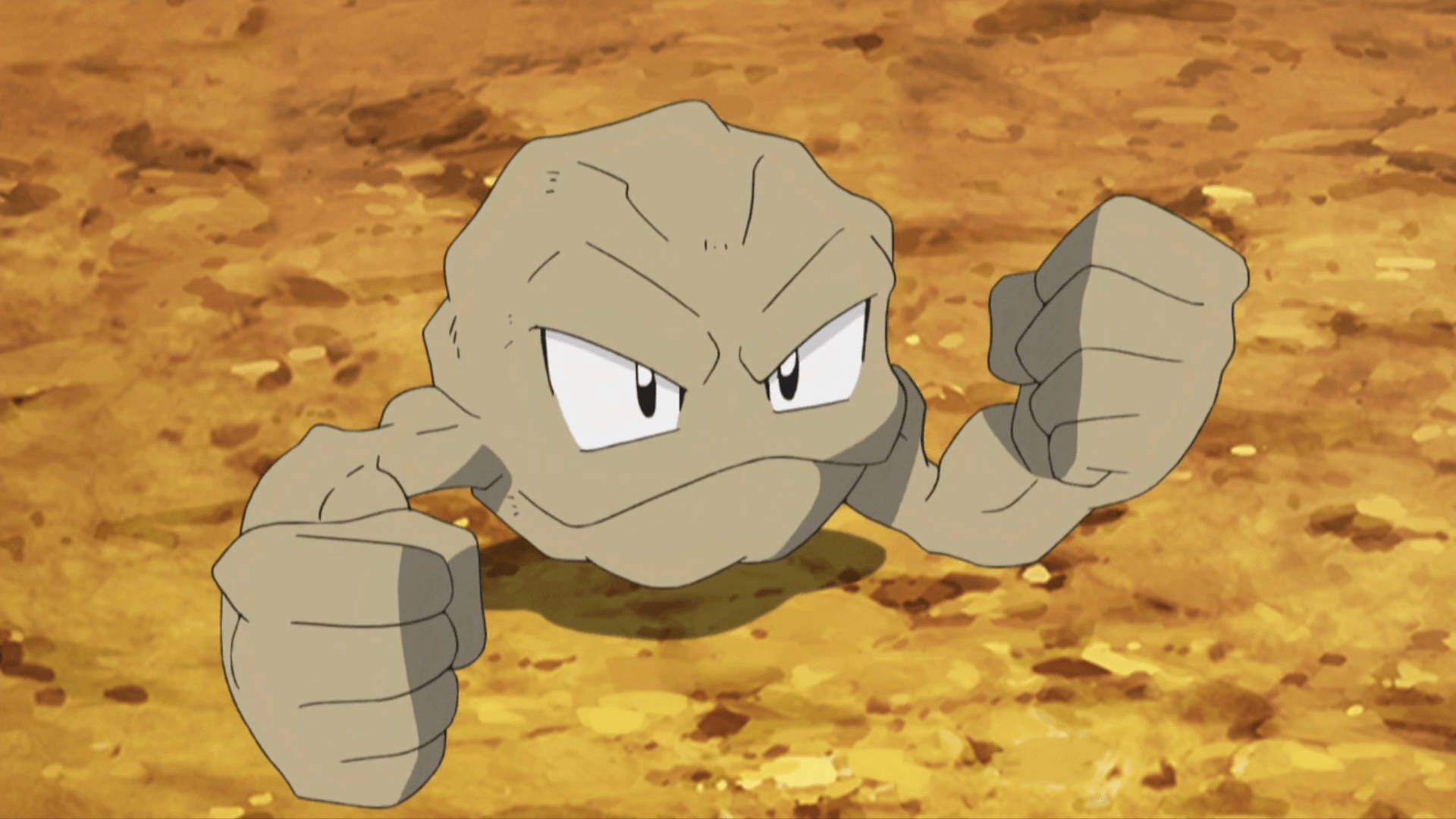 Download 2d Pokemon Geodude On Ground Wallpaper