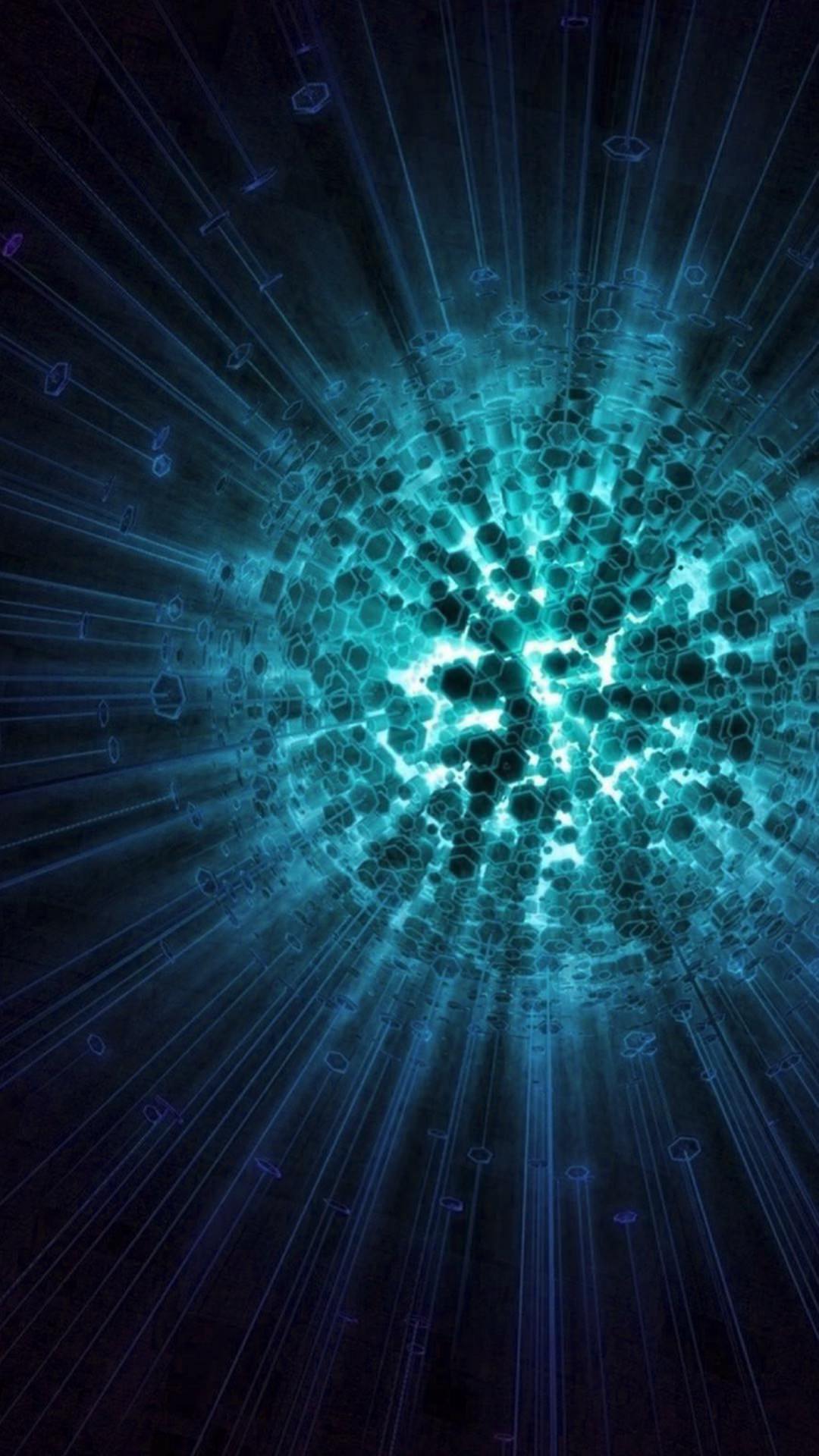 Illustration blue black cool explosion. wallpaper.sc SmartPhone