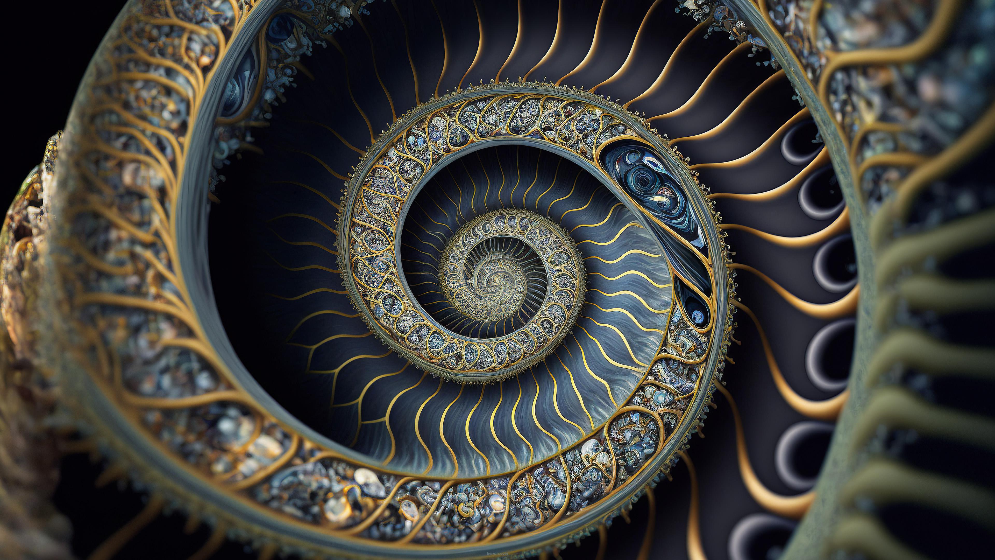 Fibonacci Spirals 4K [3840x2160] by a.i