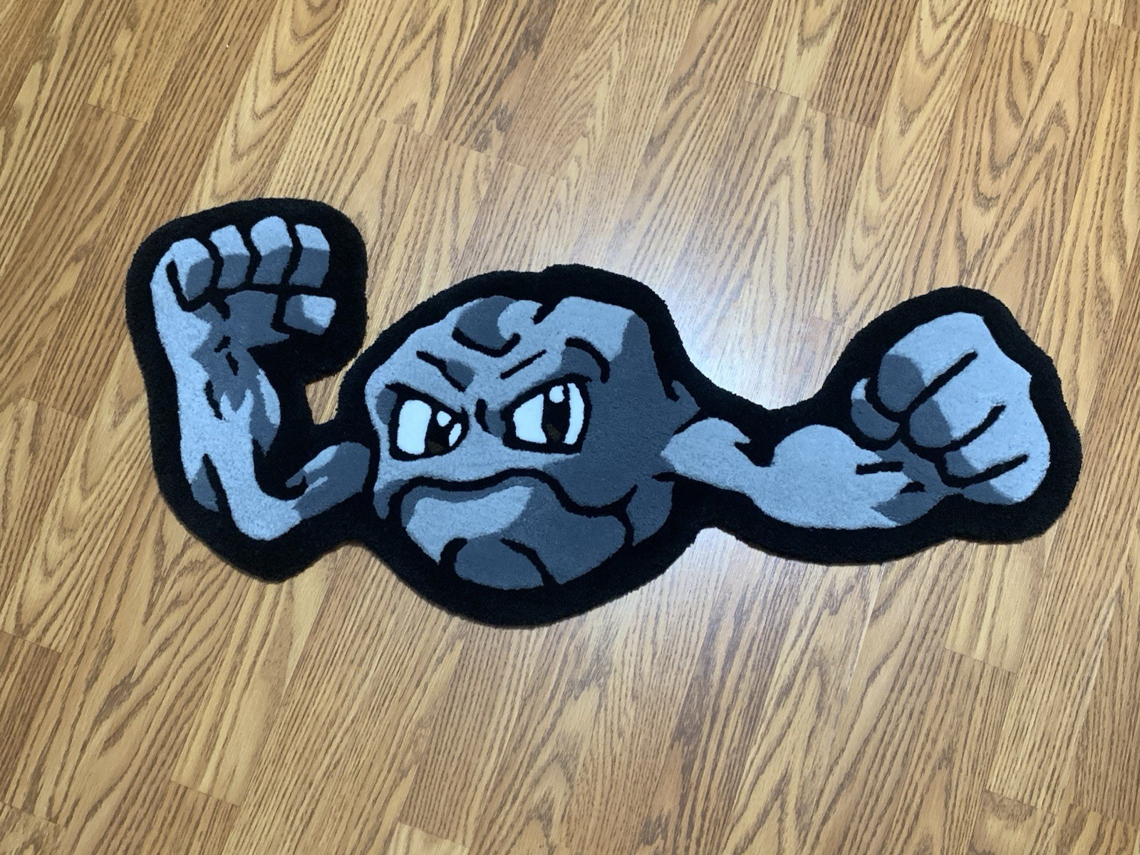 GEODUDE Pokemon Handmade Custom Rug 33 x 16 Inch Area Rug Bedroom Rug Wall Art Area