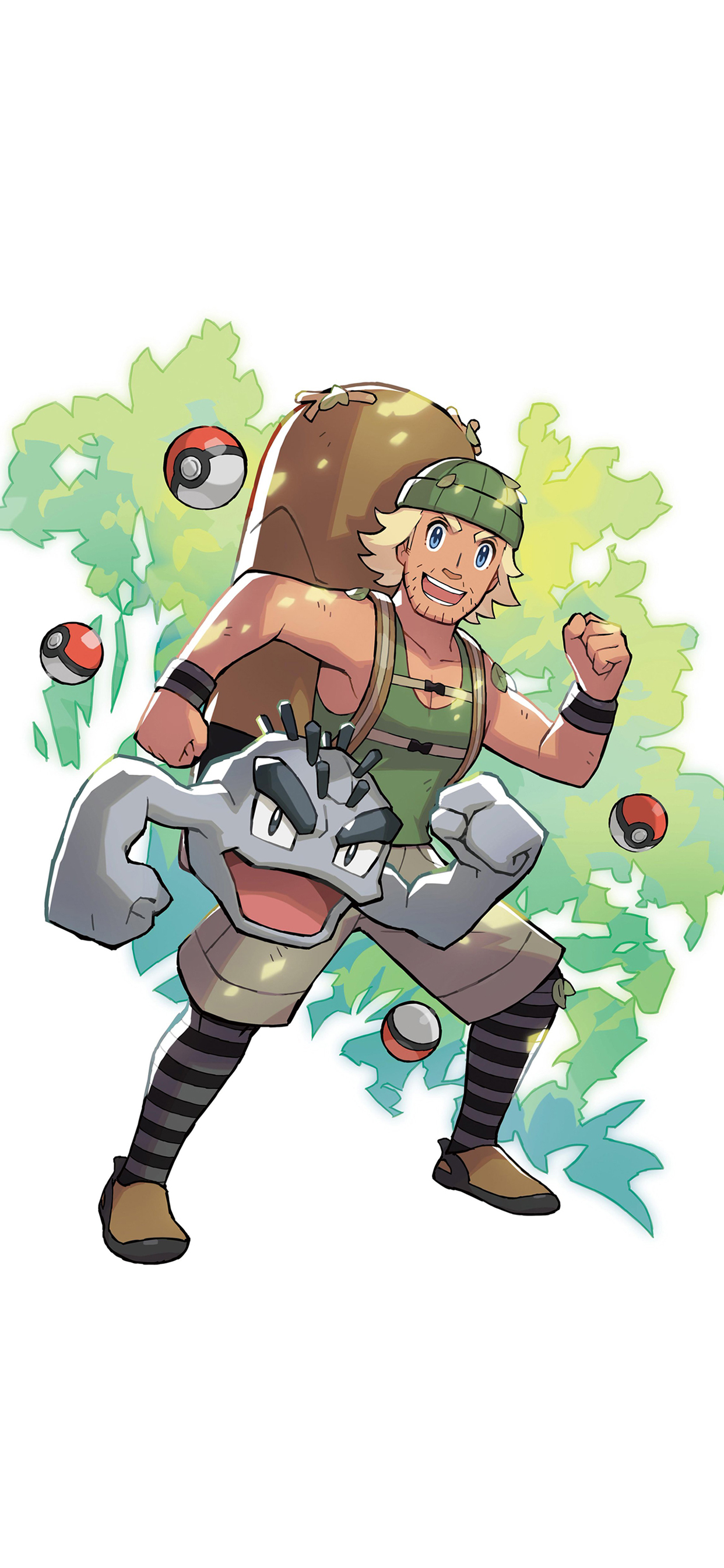 Pokémon Trainers: Hiker and Geodude Wallpaper with Monocle