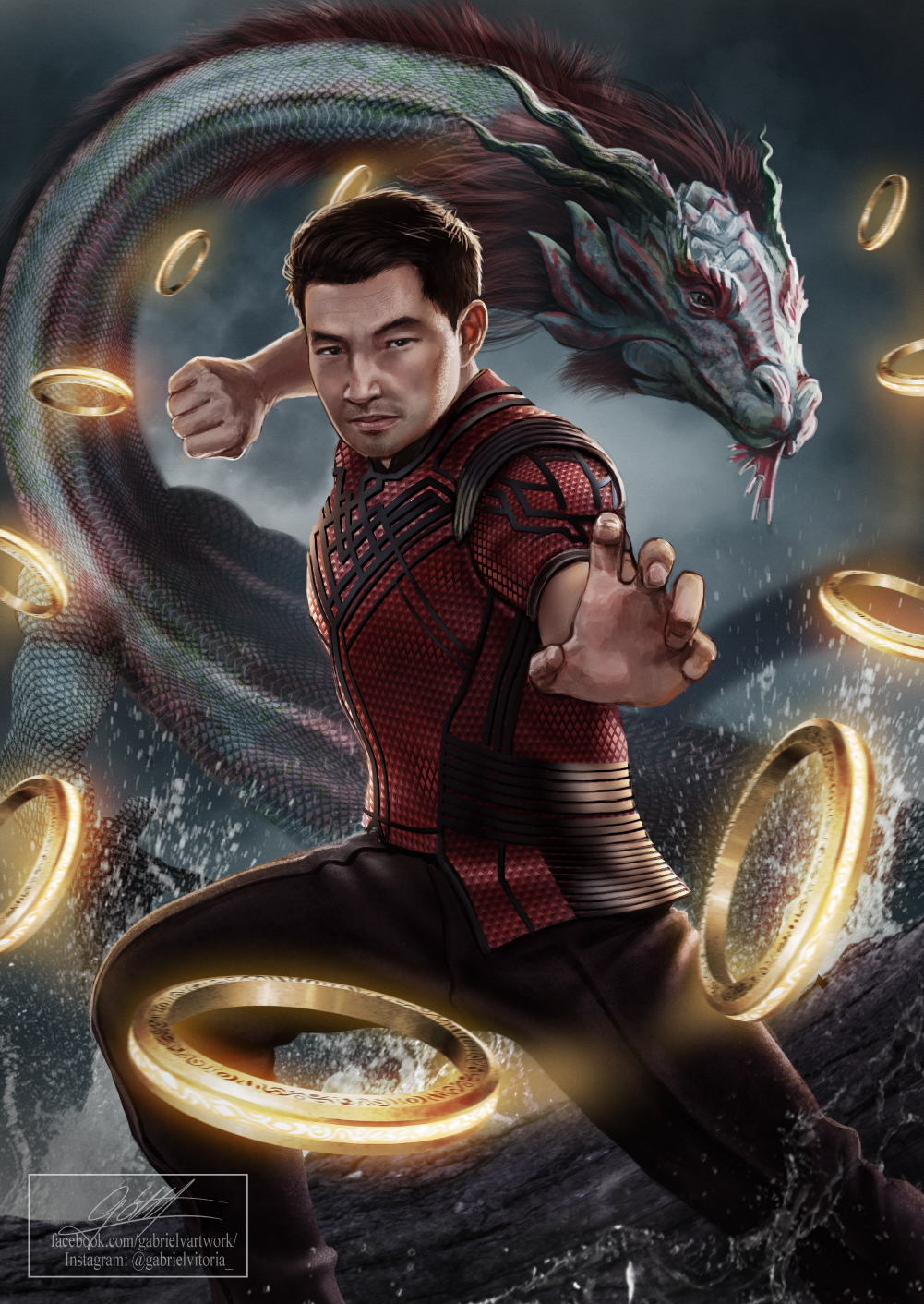 Hey everyone! I was commissioned this last week to paint a Illustration of Shang Chi and the Great protector and I really loved how everything turned out, hope you like it too!