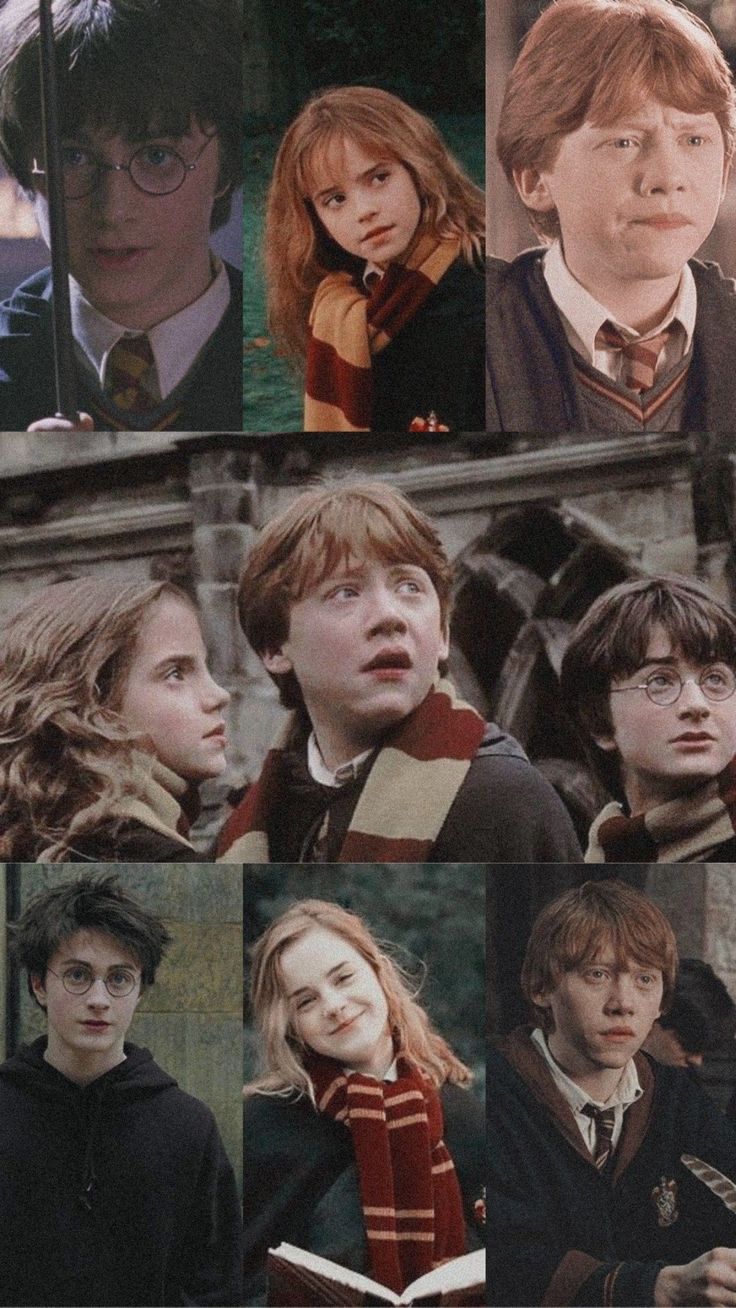 Harry Potter, Ron Weasley y Hermione Granger wallpaper aesthetic