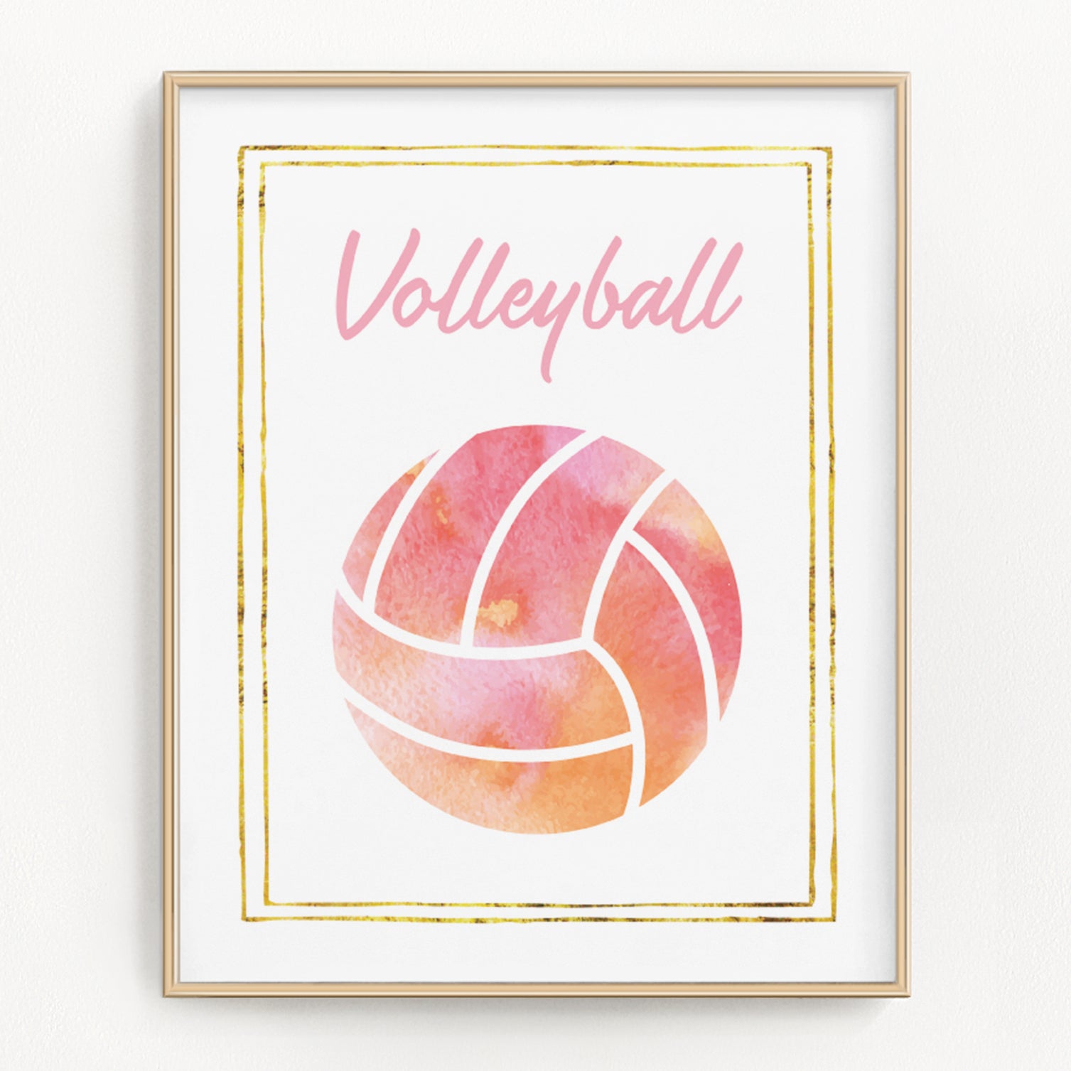 Gifts For Volleyball Players, Volleyball Art Print, Volleyball Themed Girls Room Wall Decor