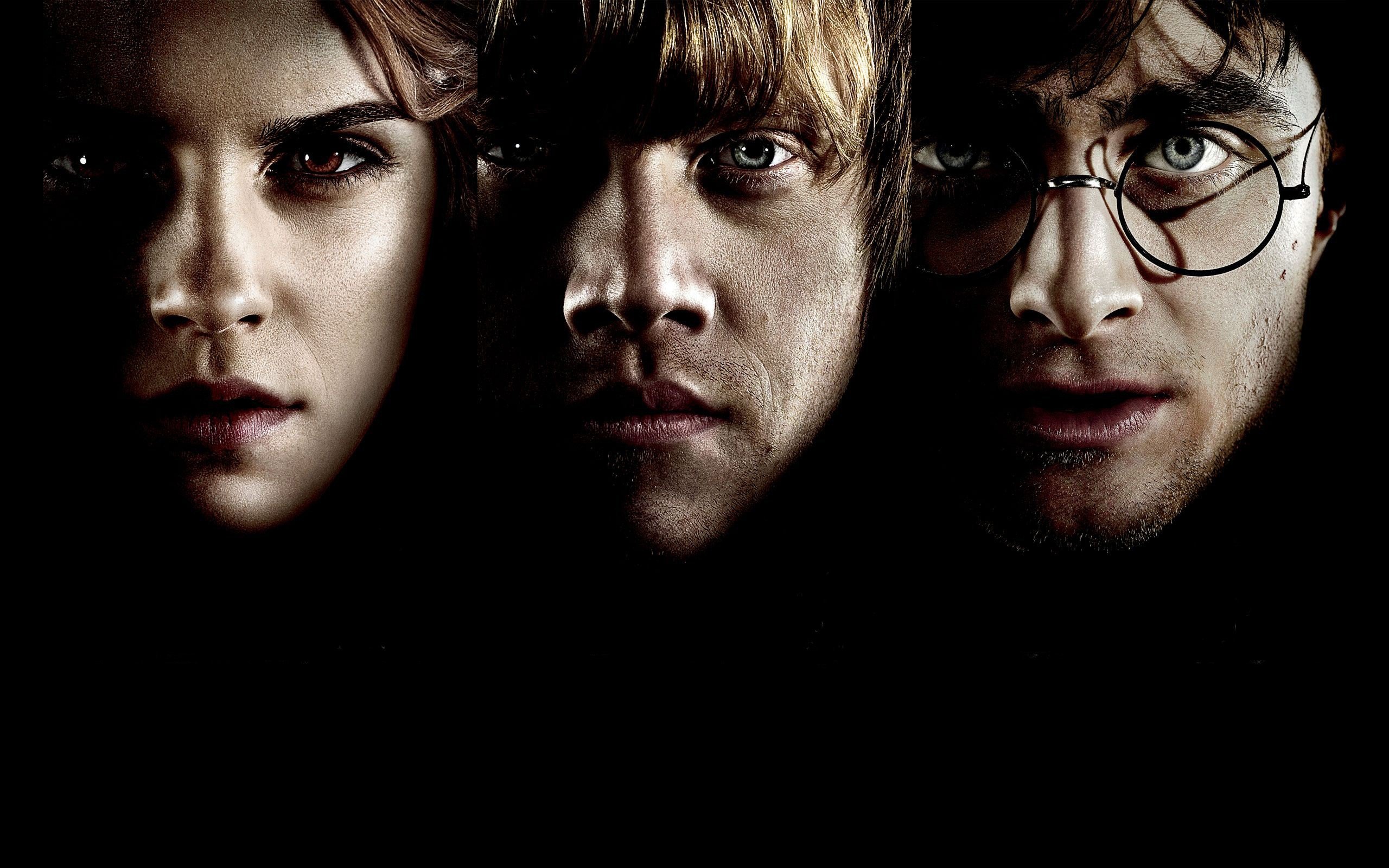 emma, Watson, Harry, Potter, Harry, Potter, And, The, Deathly, Hallows, Daniel, Radcliffe, Rupert, Grint, Hermione, Granger, Ron, Weasley, Men, With, Glasses, Portraits Wallpaper HD / Desktop and Mobile Background