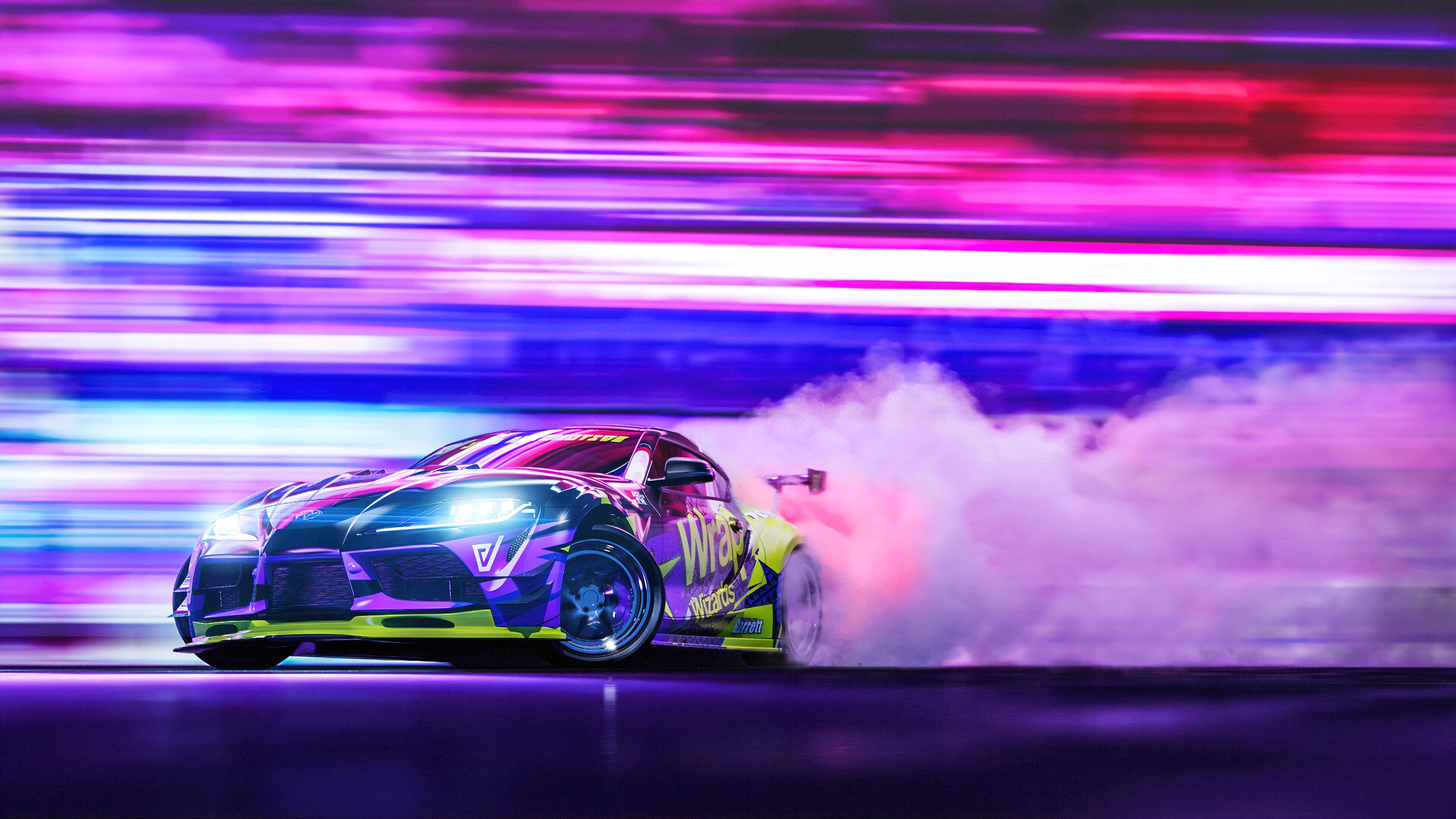Toyota Supra Drift Sports Car Wallpaper 4k for Desktop