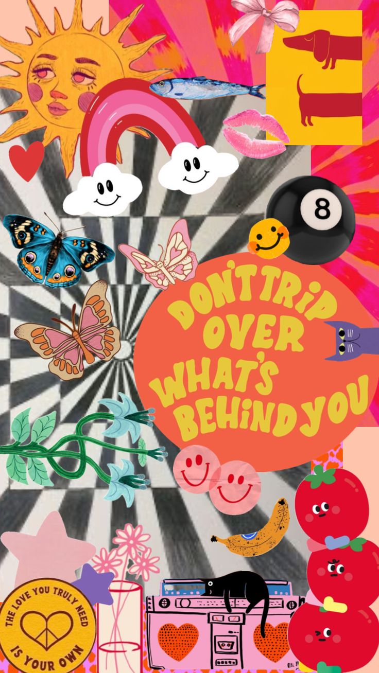 collage #wallpaper #pink #orange #summer #fun #happy #silly #cats #dogs #sun #rainbow