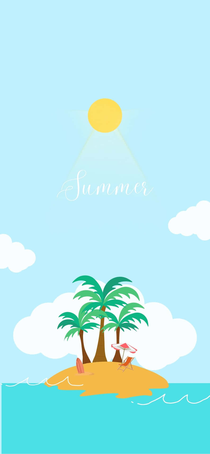 Download Palm Trees Over Island iPhone X Summer Background
