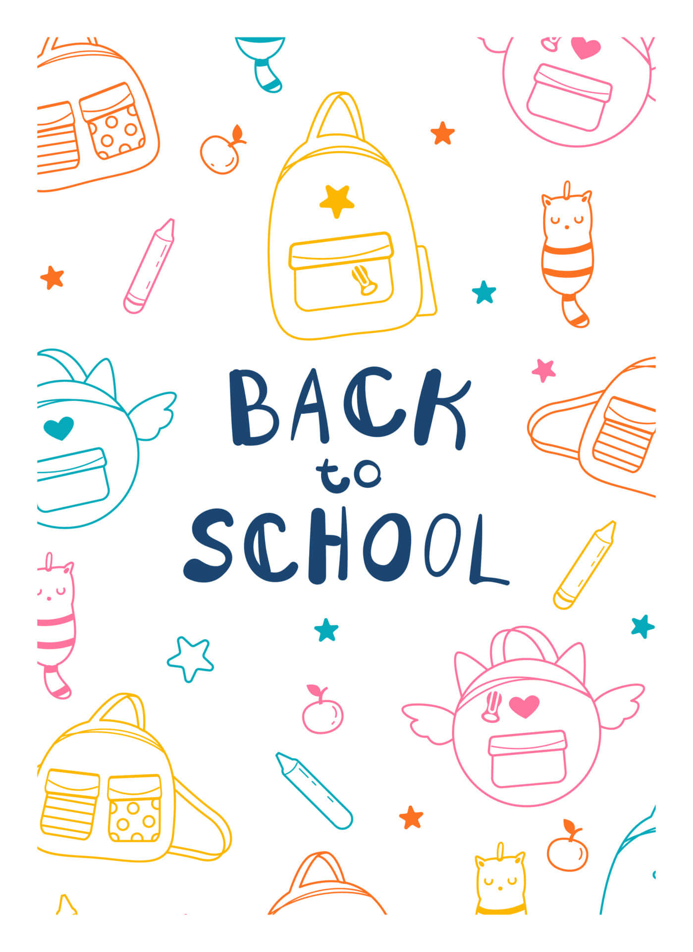 Download Backto School Aesthetic Doodle Art Wallpaper