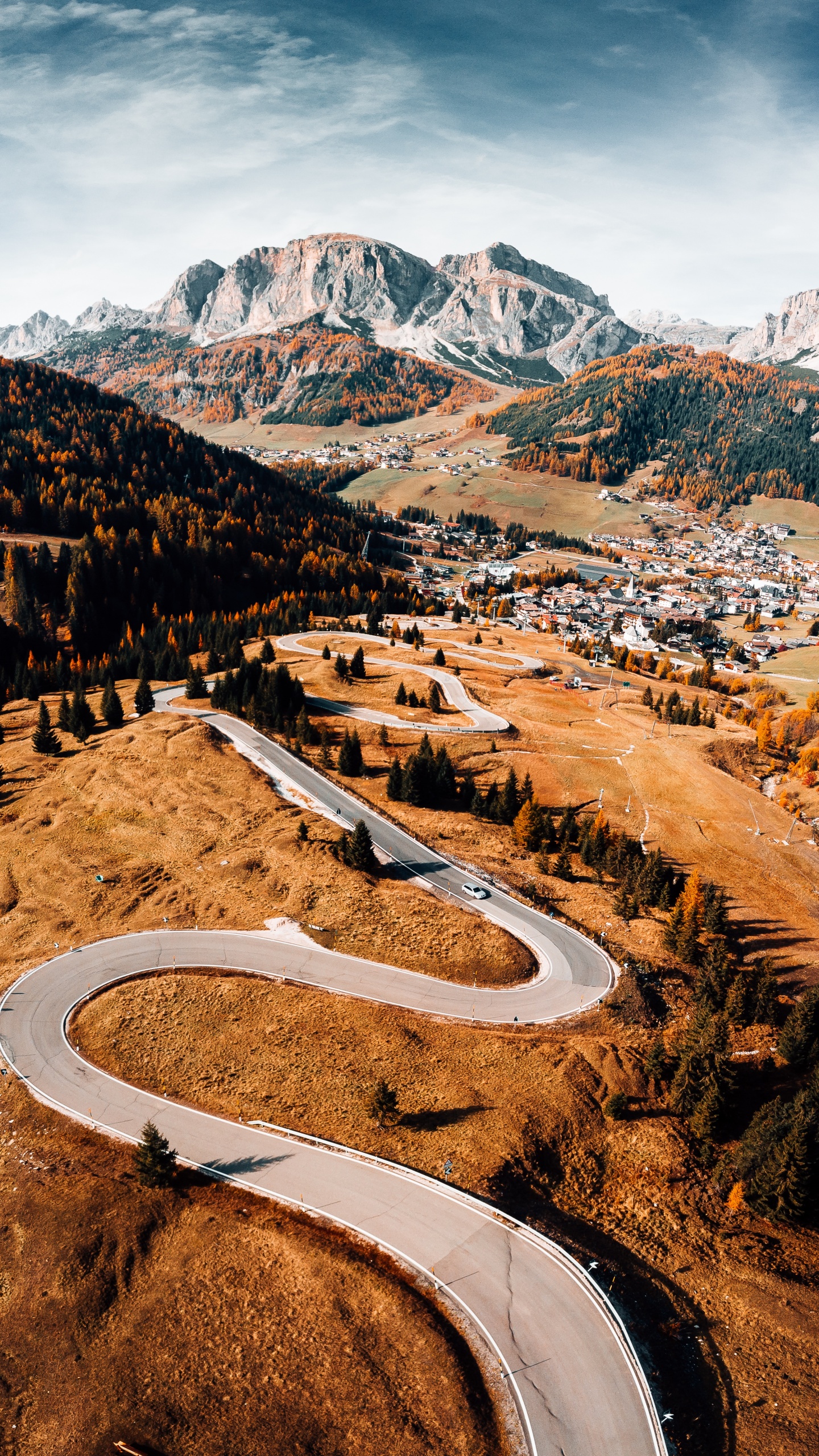 Autumn Wallpaper 4K, Mountains, Landscape, Road