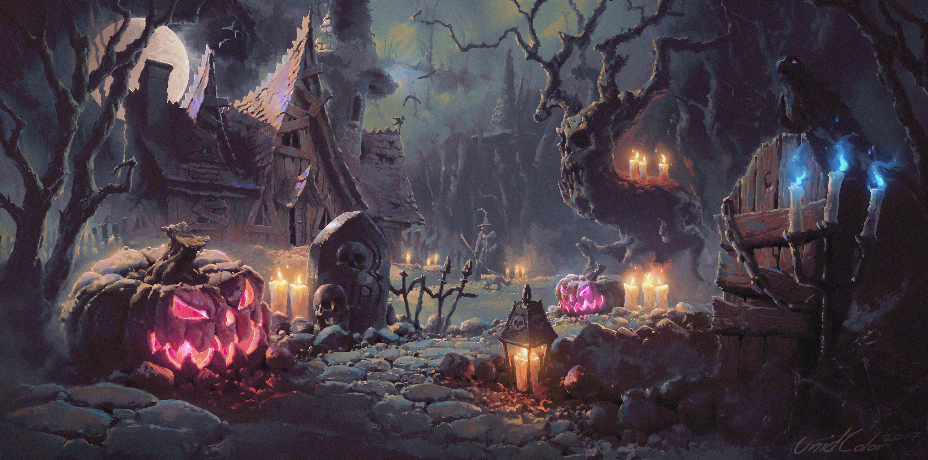 Haunted Halloween Night HD Wallpaper