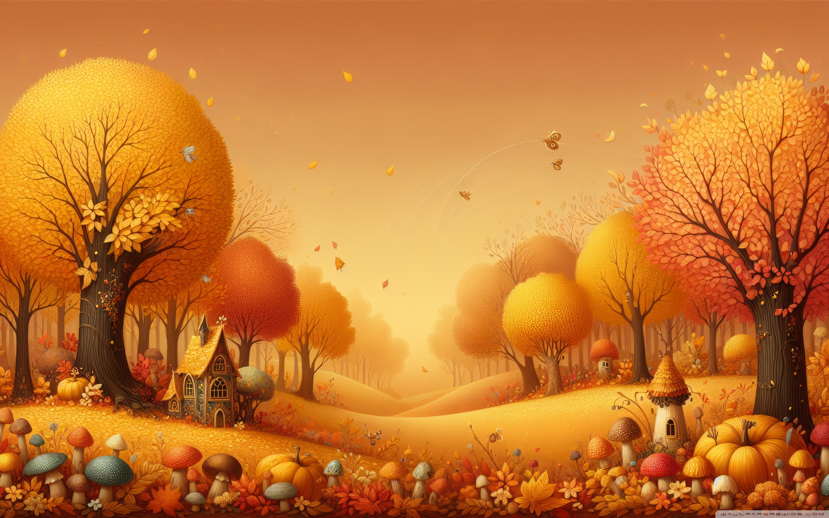 Fantasy Autumn Landscape 4K UHD Wallpaper for UltraHD Desktop and TV, Widescreen and UltraWide Display, Smartphone and Tablet Devices