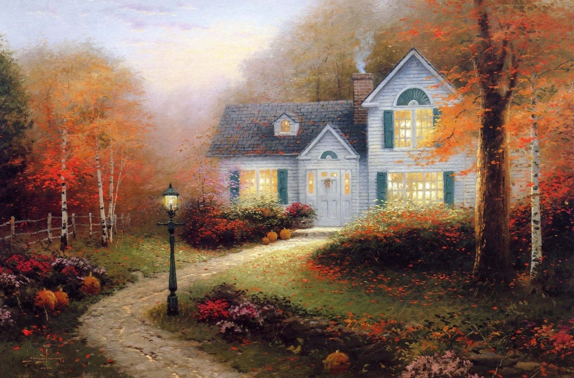 A house in the autumn forest