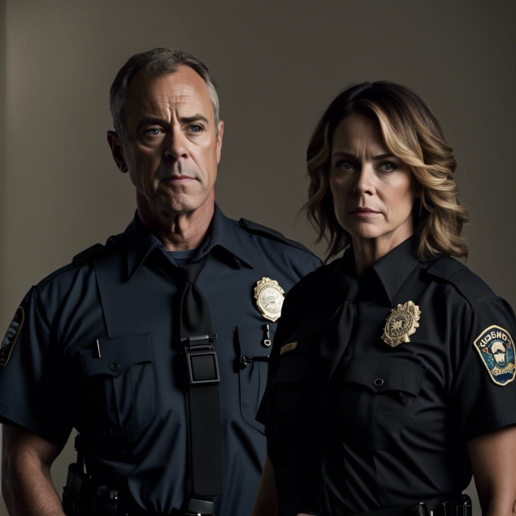 Harry Bosch and Renee Ballard in LAPD Uniforms