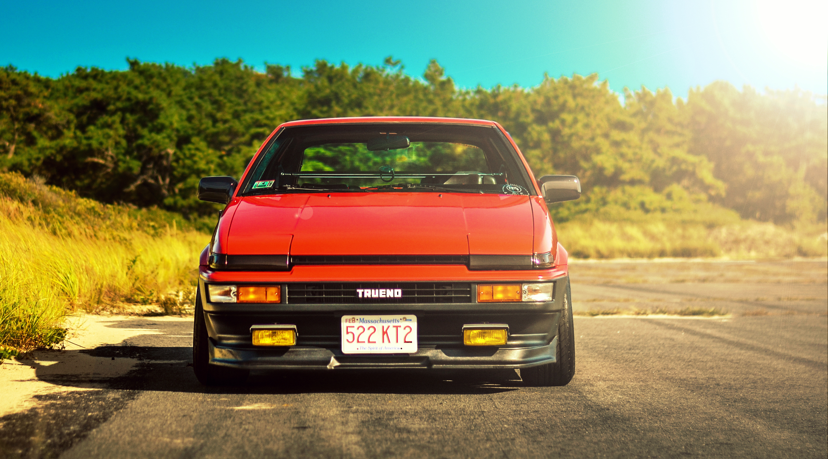 Wallpaper red, toyota, corolla, ae86, front, Toyota, Corolla, trueno for mobile and desktop, section toyota, resolution 2711x1505