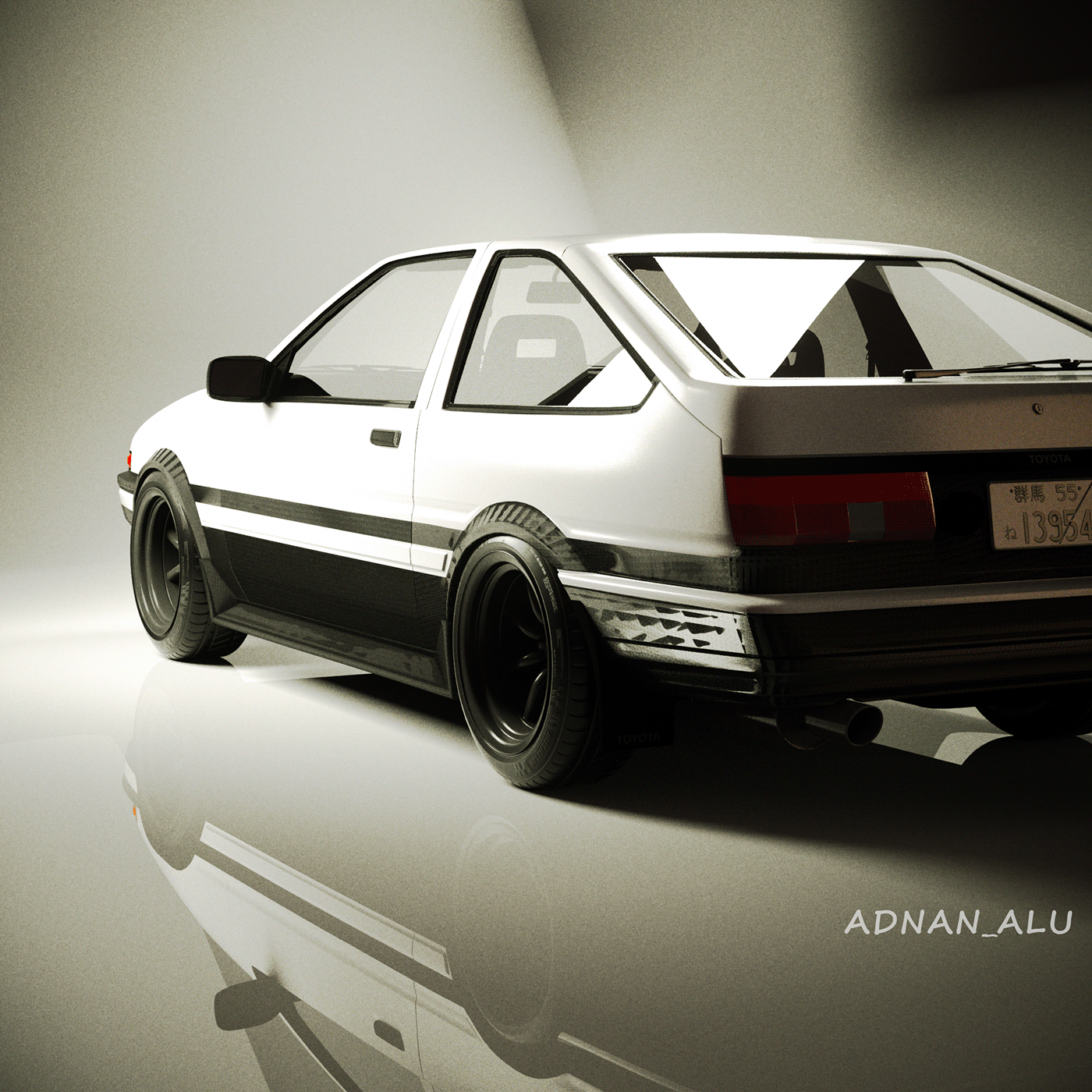 Toyota AE86 Trueno CGI render. Image - Behance