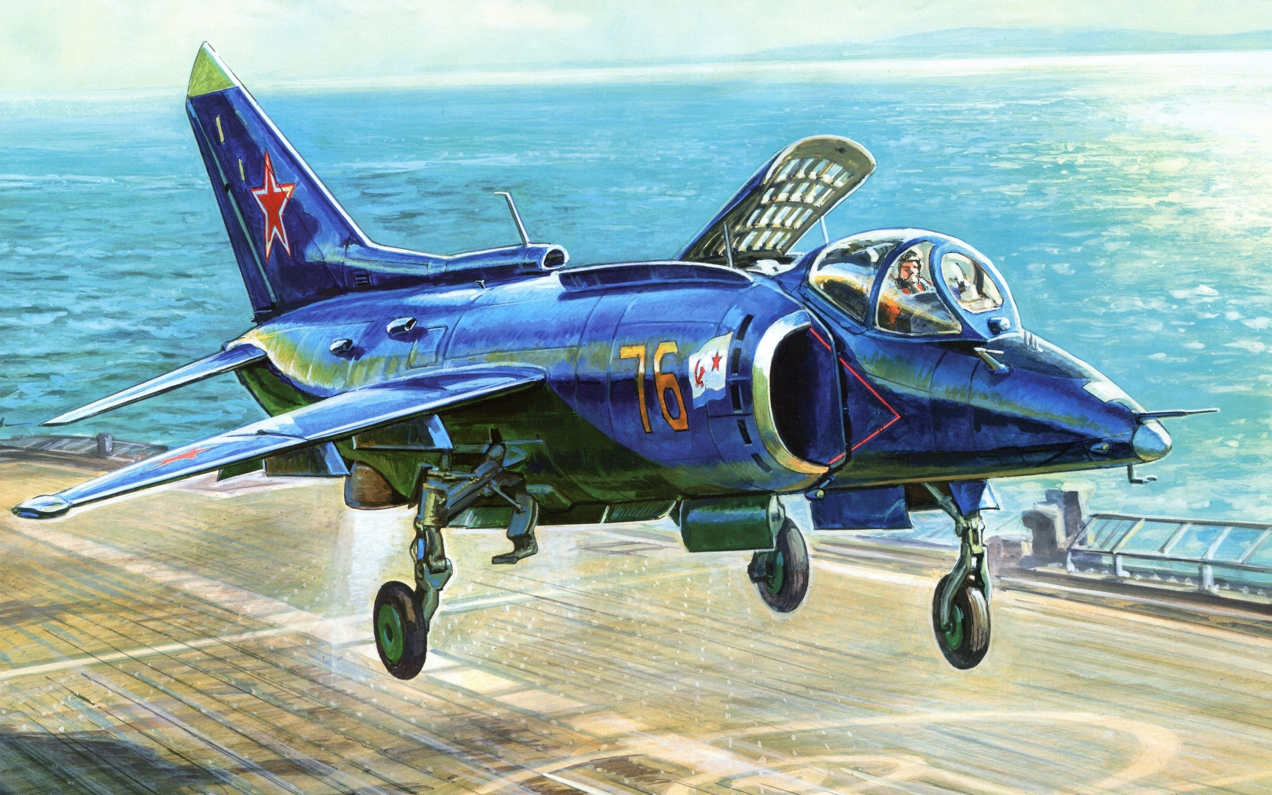Wallpaper The Plane, Figure, USSR, Navy, Carrier Based Attack Aircraft, The Yak 38, Yakovlev For Mobile And Desktop, Section авиация, Resolution 2560x1600