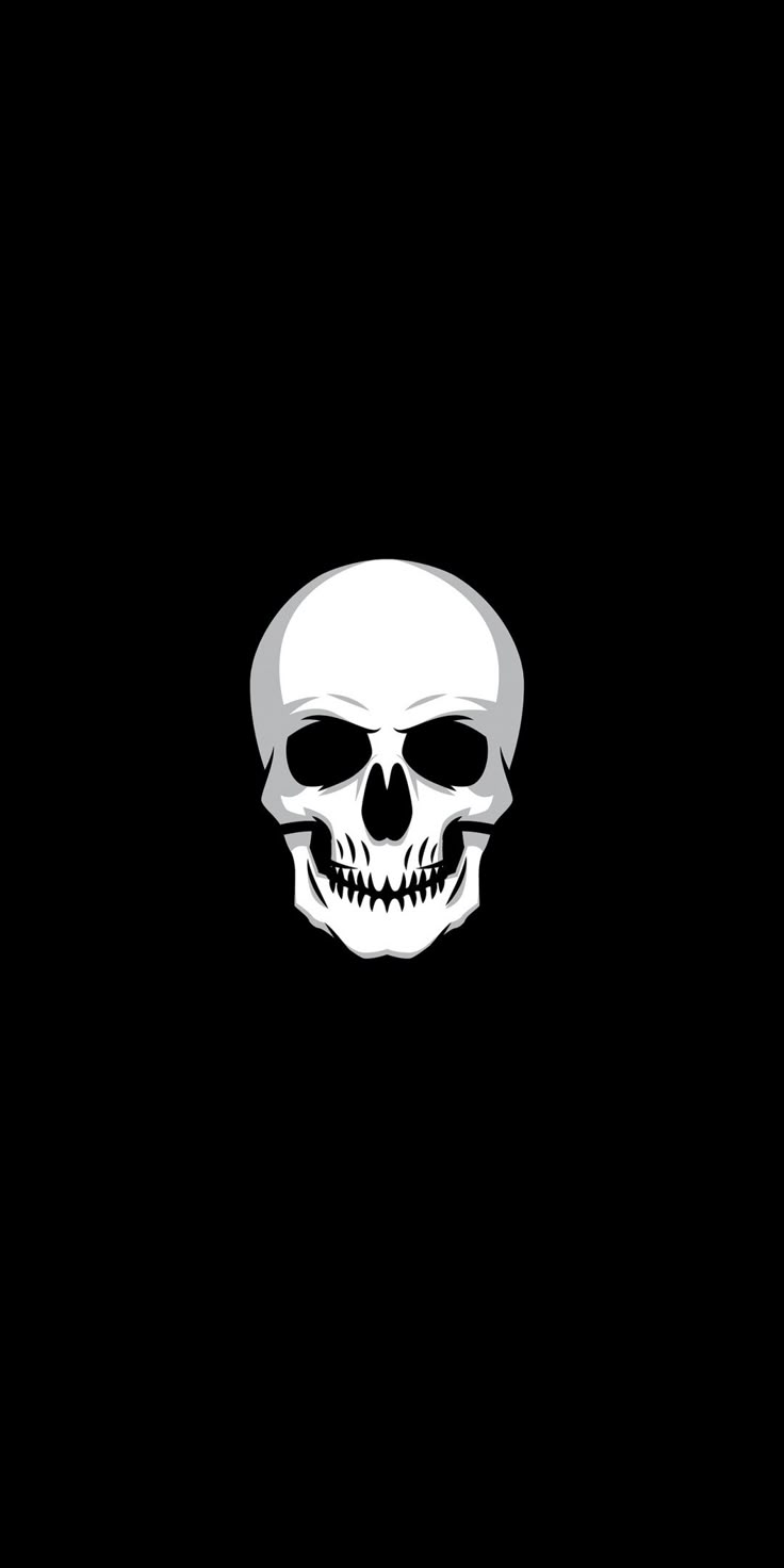 Minimal, skull, dark, artwork, 1080x2160 wallpaper