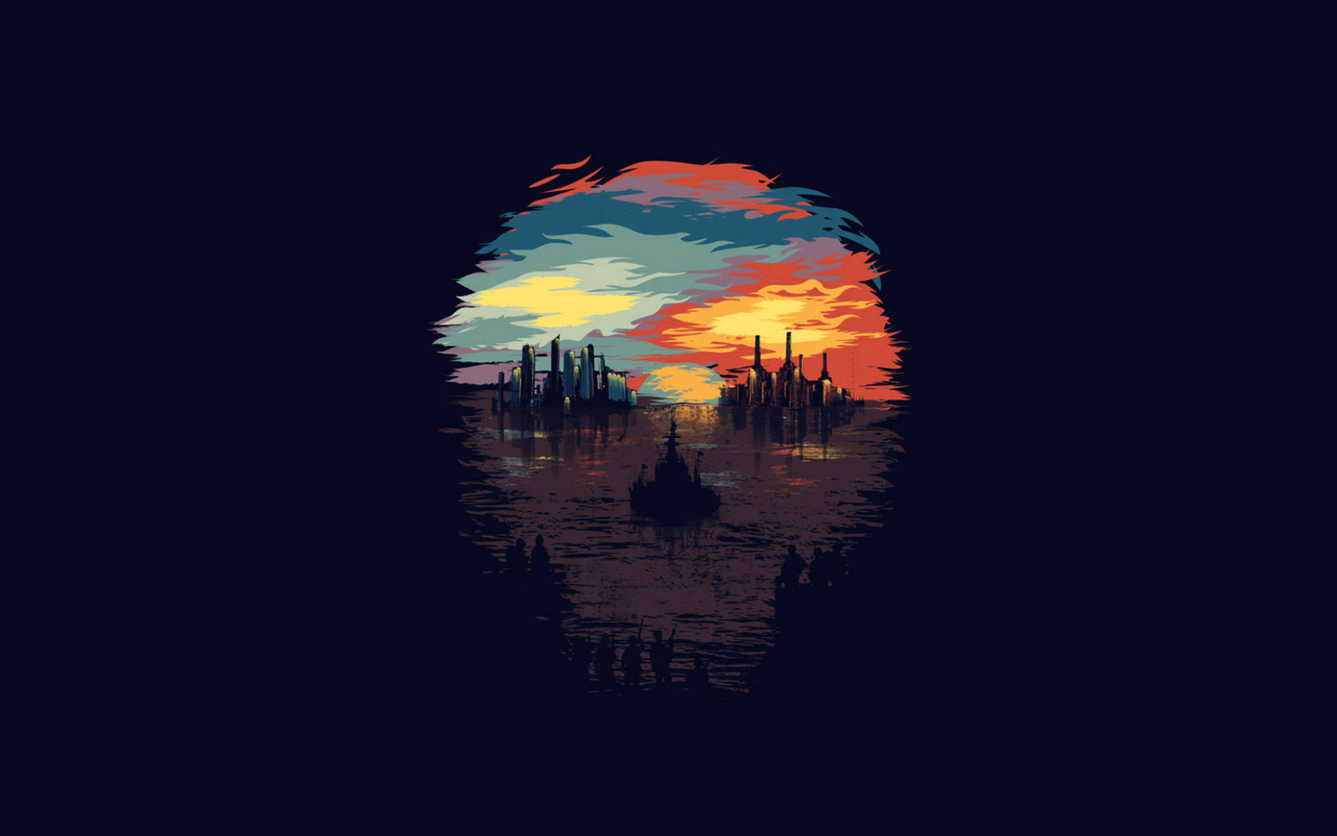 Download 4k Minimalist Dystopia Skull Wallpaper