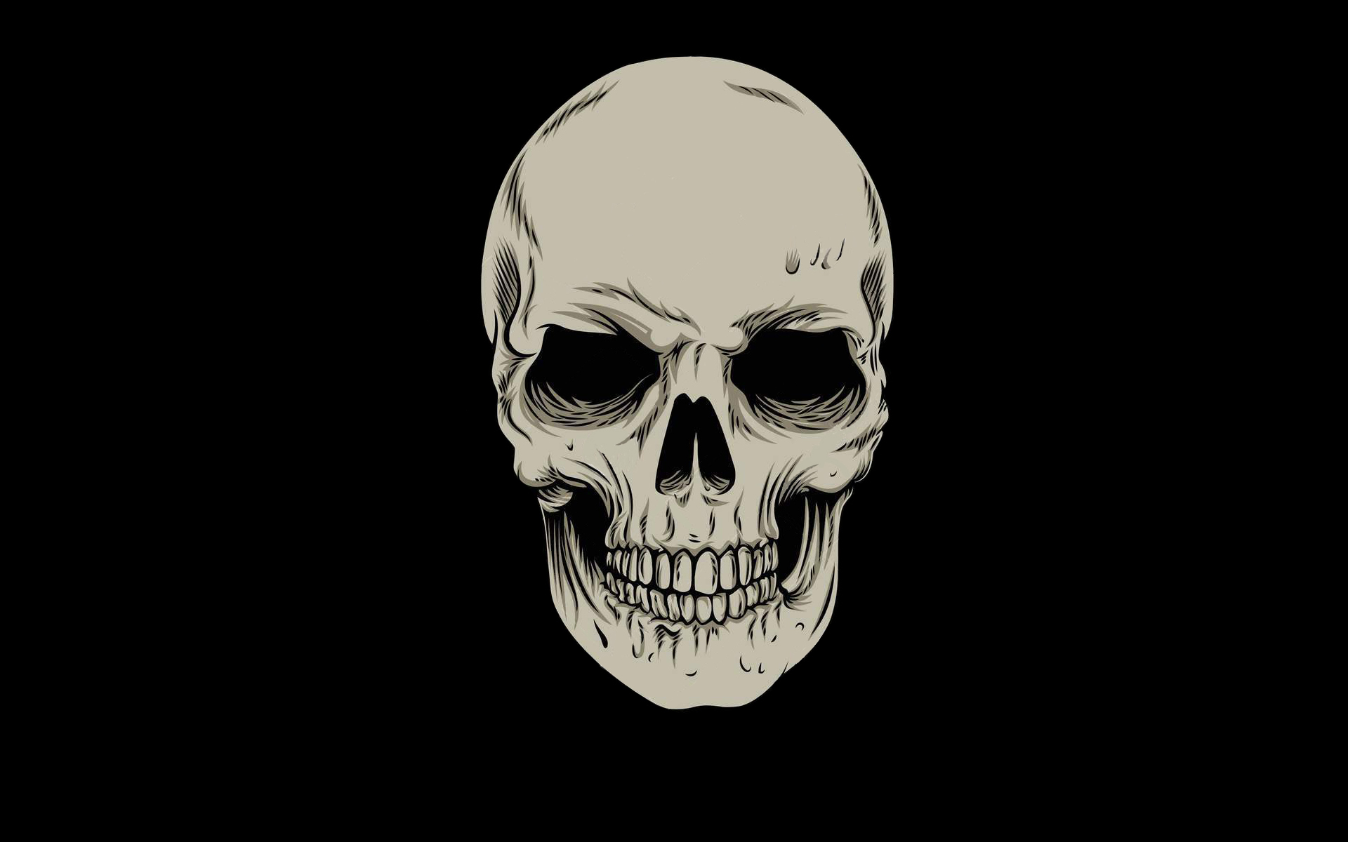 Wallpaper skull, minimalism, head, skeleton, sake, black background for mobile and desktop, section минимализм, resolution 1920x1200