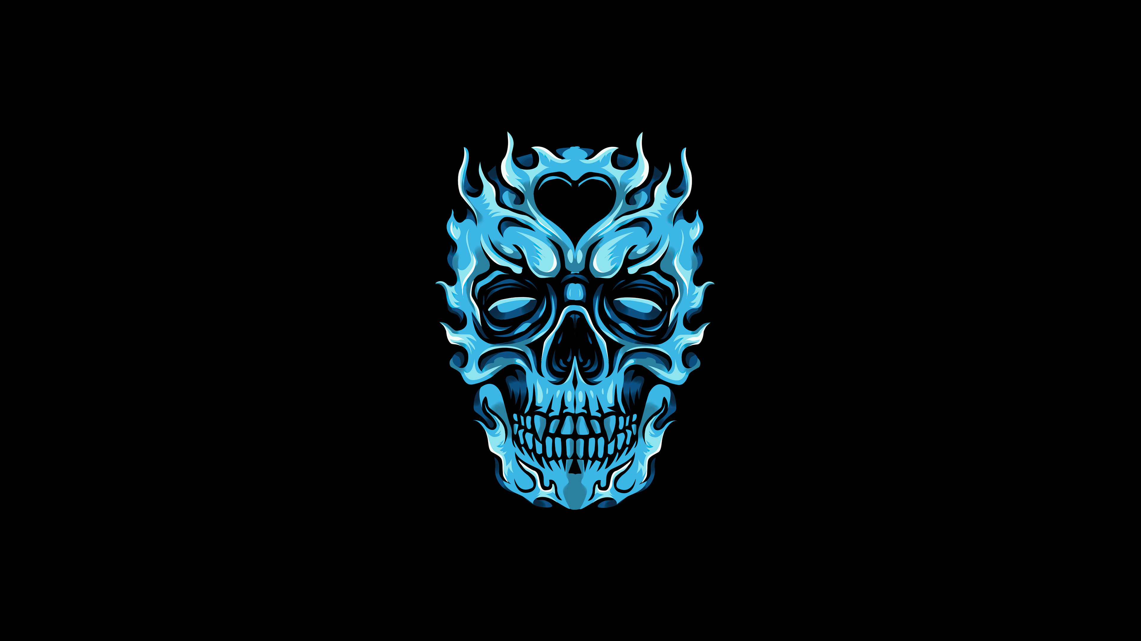 Frozen Glowing Skull Minimal 4k Wallpaper, HD Artist Wallpaper, 4k Wallpaper Image, Background, Photos and Picture