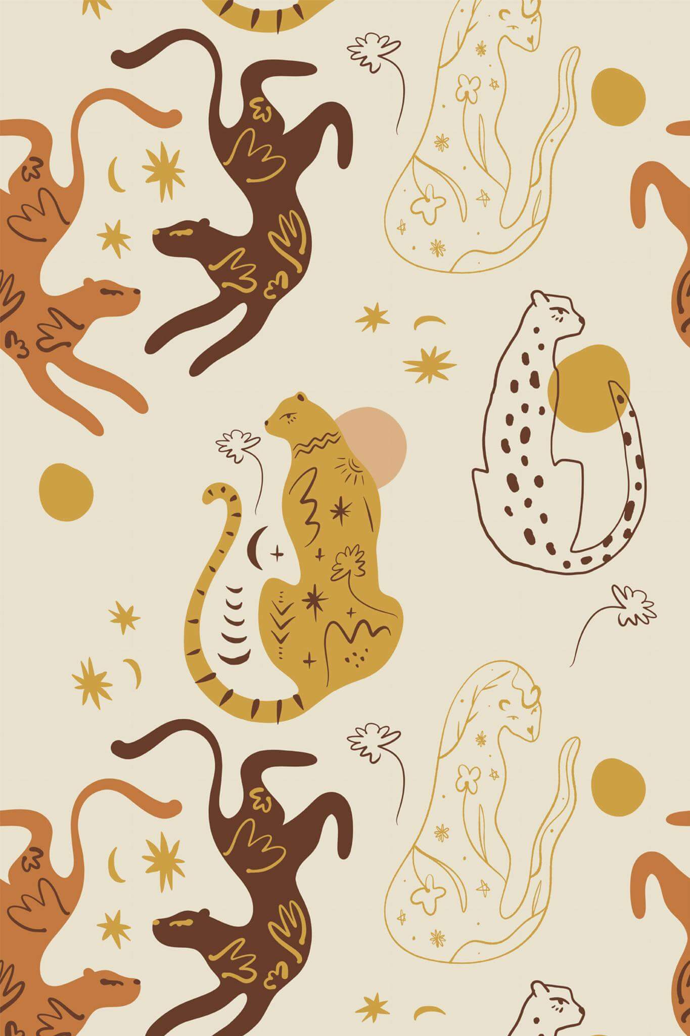 Aesthetic Leopard Pattern Peel And Stick Wallpaper Or Non Pasted