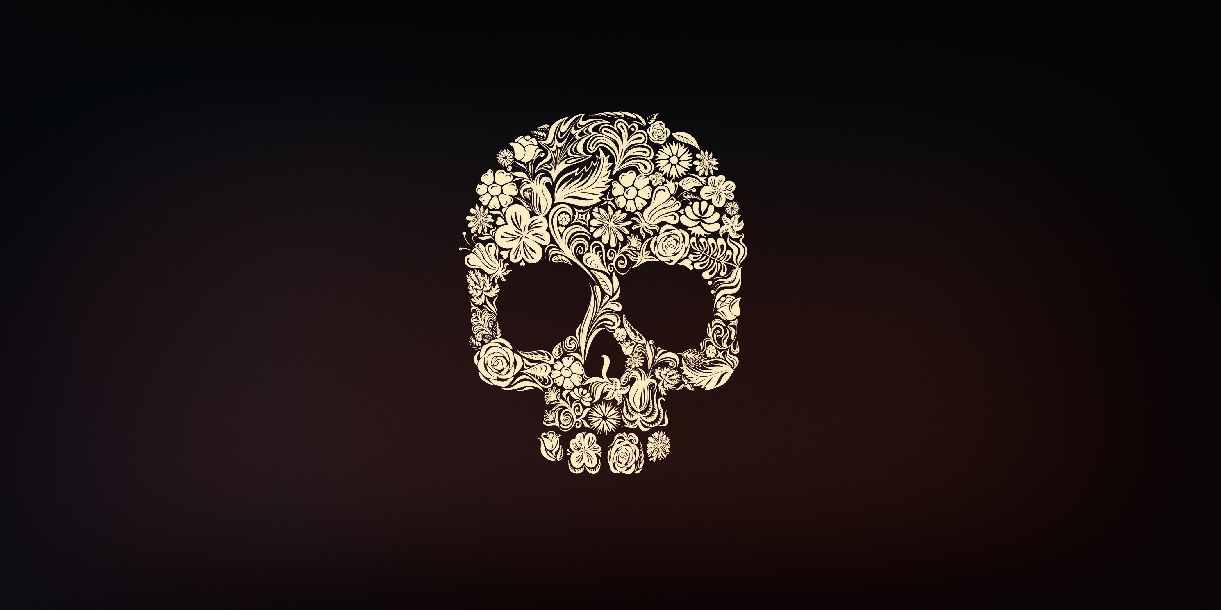 Wallpaper Minimalism, Skull, Style, Background, Calavera, Day of the Dead, Day of the Dead, Sugar Skull for mobile and desktop, section минимализм, resolution 4200x2100