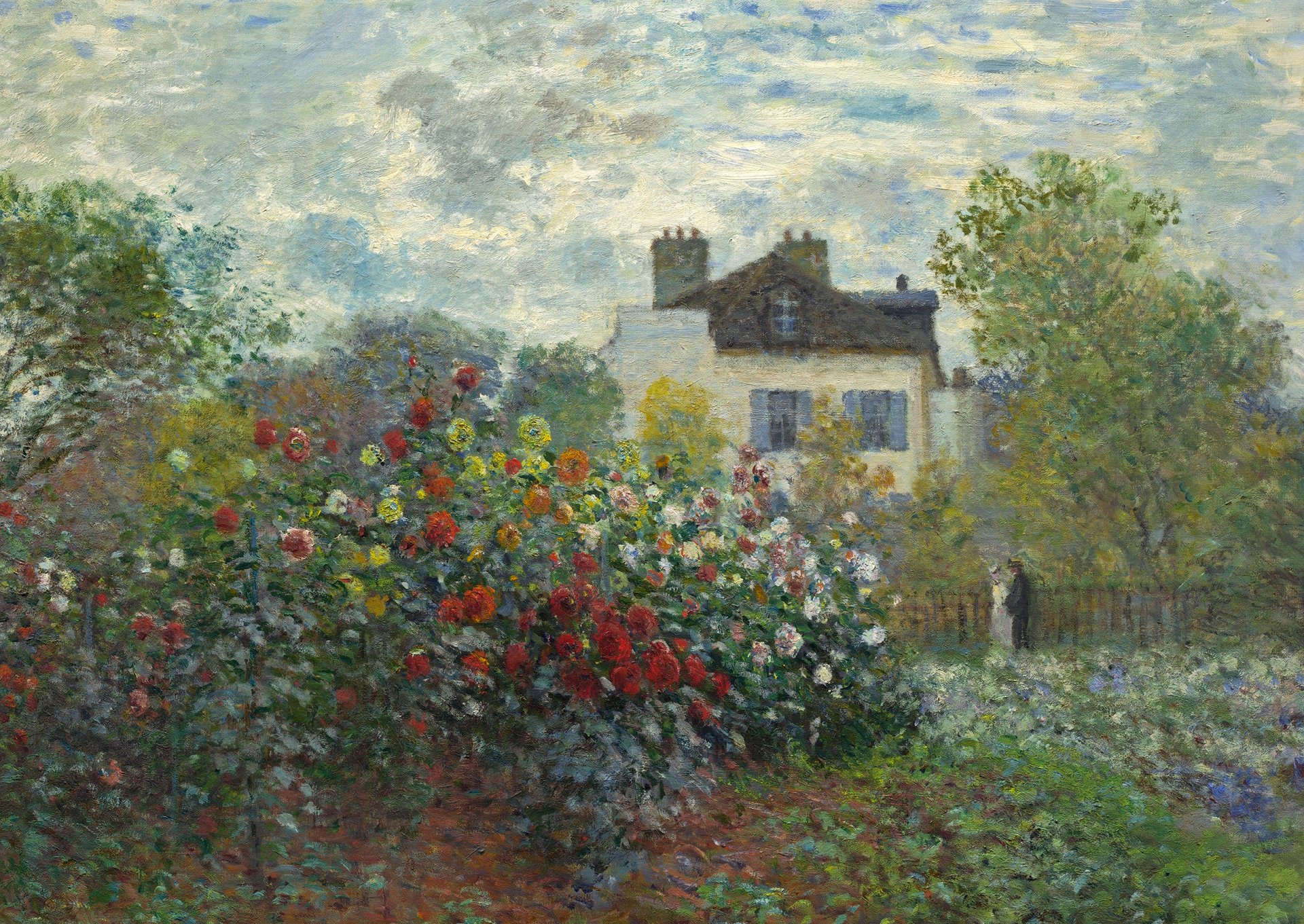 Wallpaper landscape, picture, Claude Monet, The garden of Monet at Argenteuil for mobile and desktop, section живопись, resolution 1920x1361