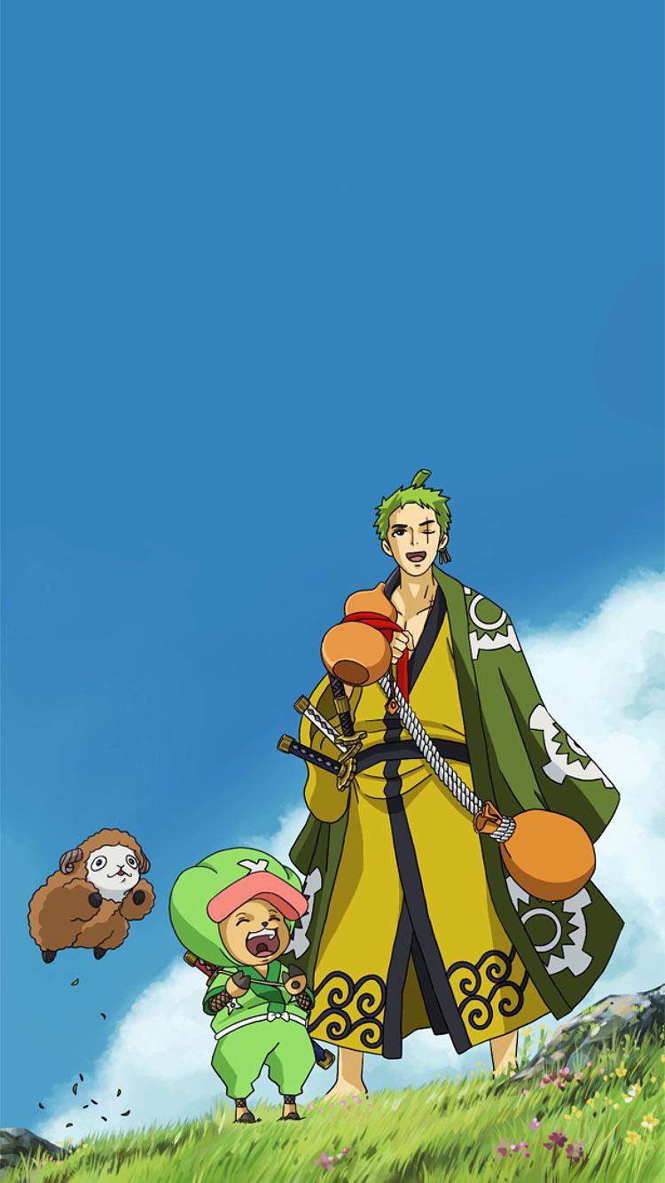 zoro, chopper, and merry in ghibli style ♡