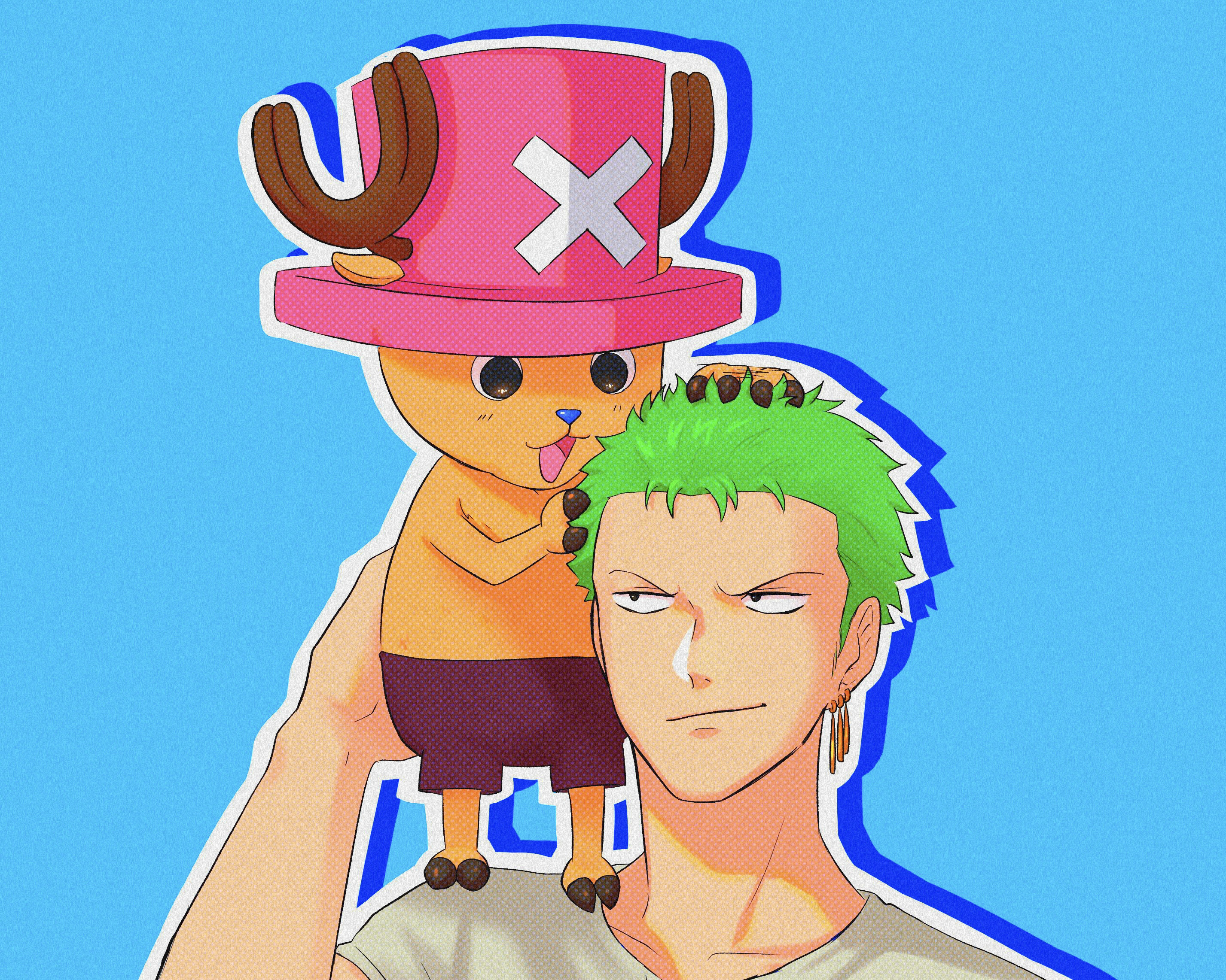 One Piece HD Wallpaper: Zoro & Tony Tony Chopper Adventure by 蓮花